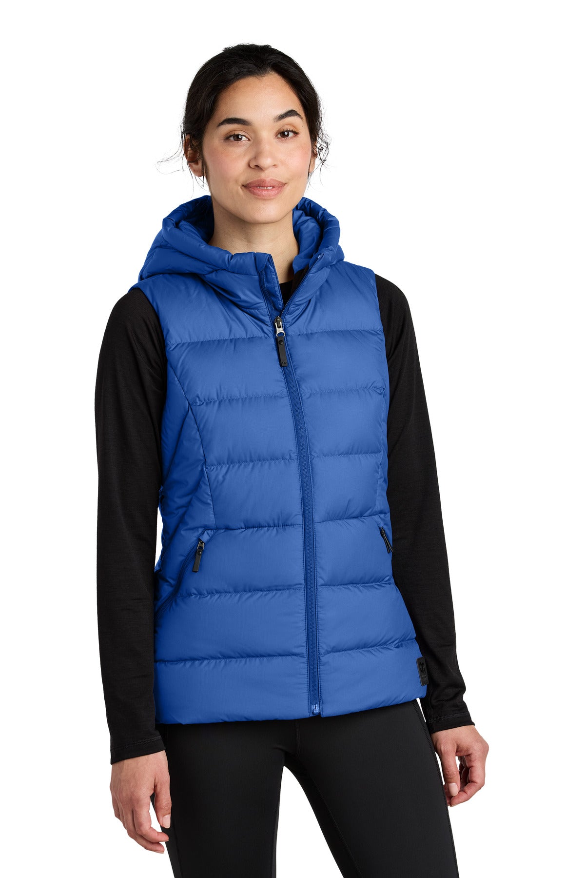 Custom logo LIMITED EDITION Outdoor Research® Women's Coldsnap Hooded Down Vest OR322218 in Galaxy Blue