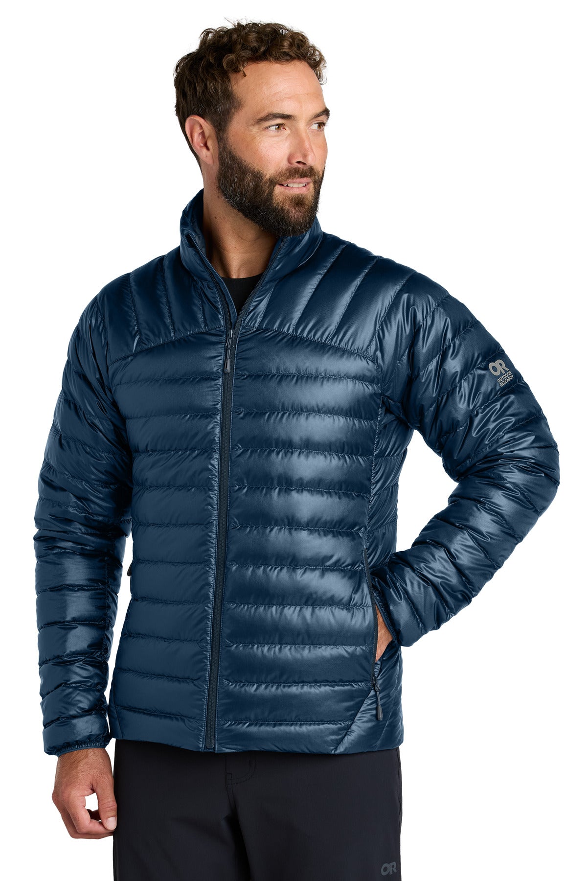 Custom logo LIMITED EDITION Outdoor Research® 800 Tech Down Jacket OR322228 in Naval Blue