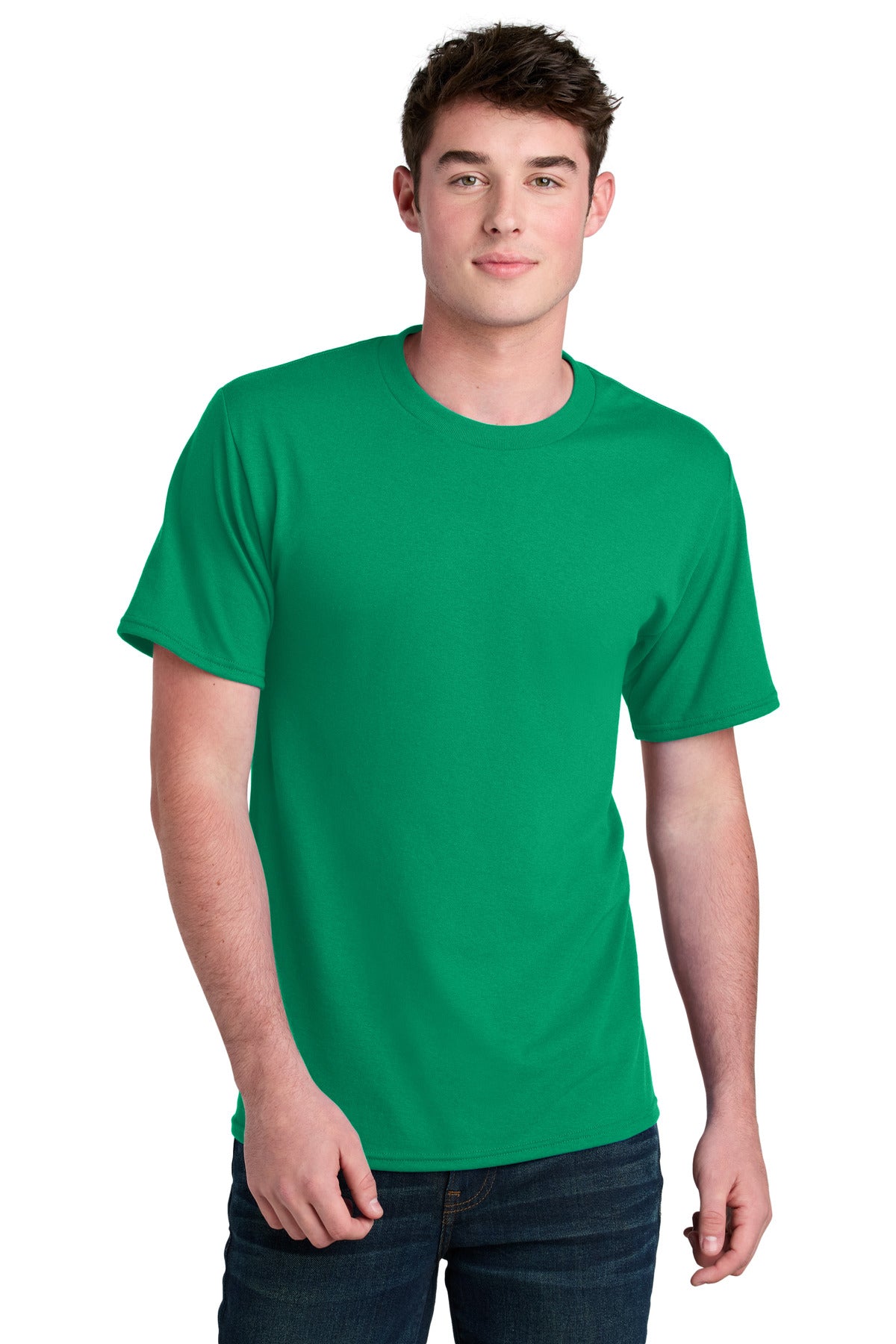 Custom logo Port & Co® Core Blend Recycled Tee PC01 in Kelly