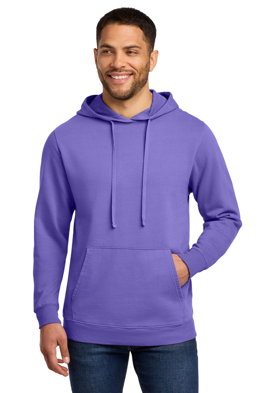 Custom logo Port & Co® Beach Wash® Garment-Dyed Pullover Hooded Sweatshirt. PC098H in Amethyst