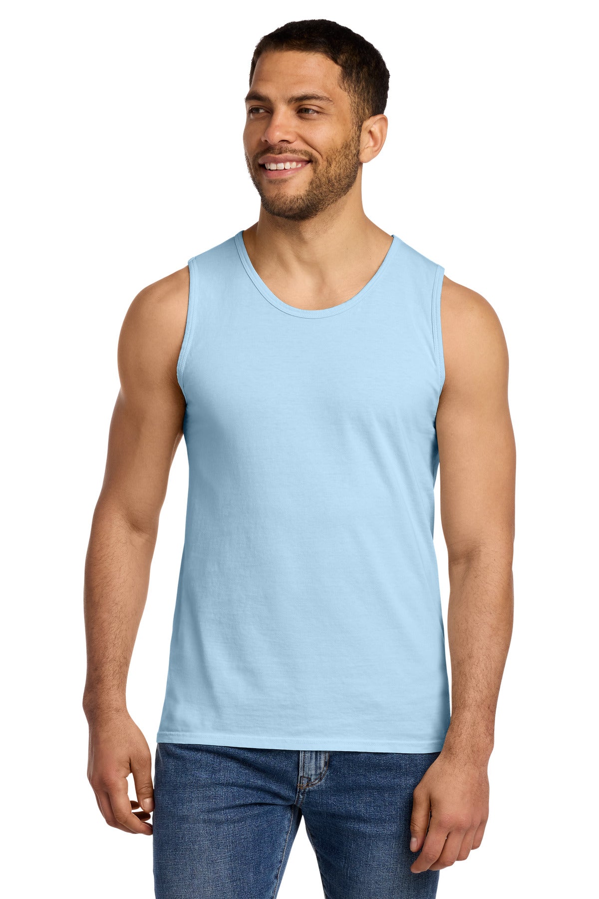Custom logo Port & Co® Beach Wash® Garment-Dyed Tank.  PC099TT in Glacier