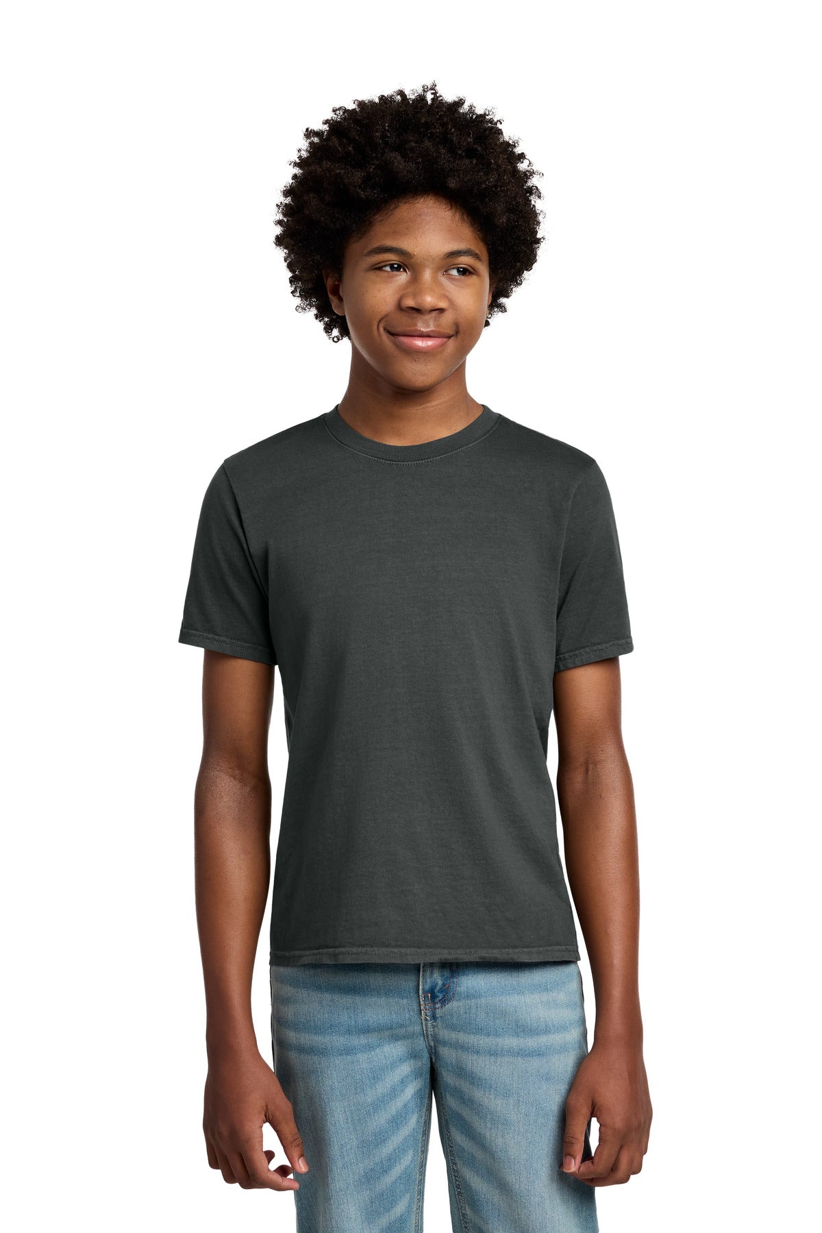 Custom logo Port & Co® Youth Beach Wash® Garment-Dyed Tee. PC099Y in Coal