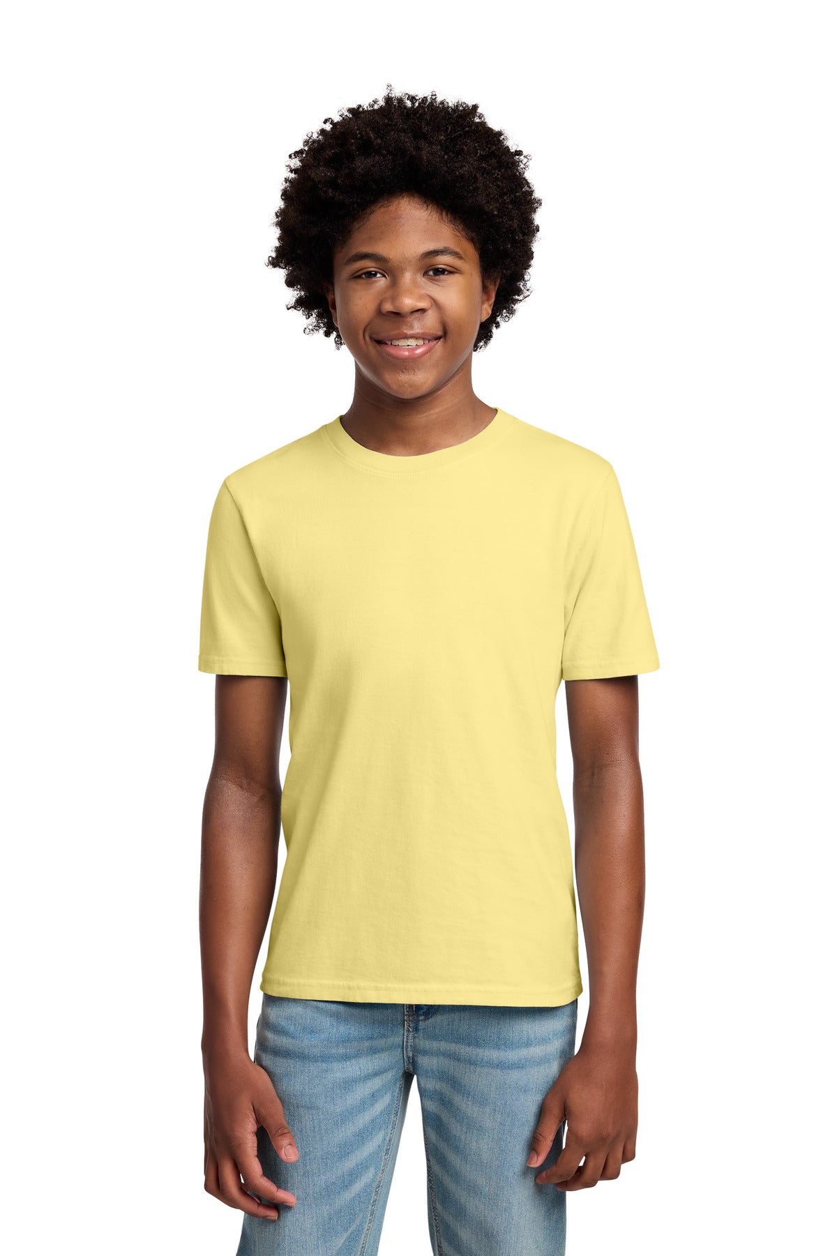 Custom logo Port & Co® Youth Beach Wash® Garment-Dyed Tee. PC099Y in Popcorn