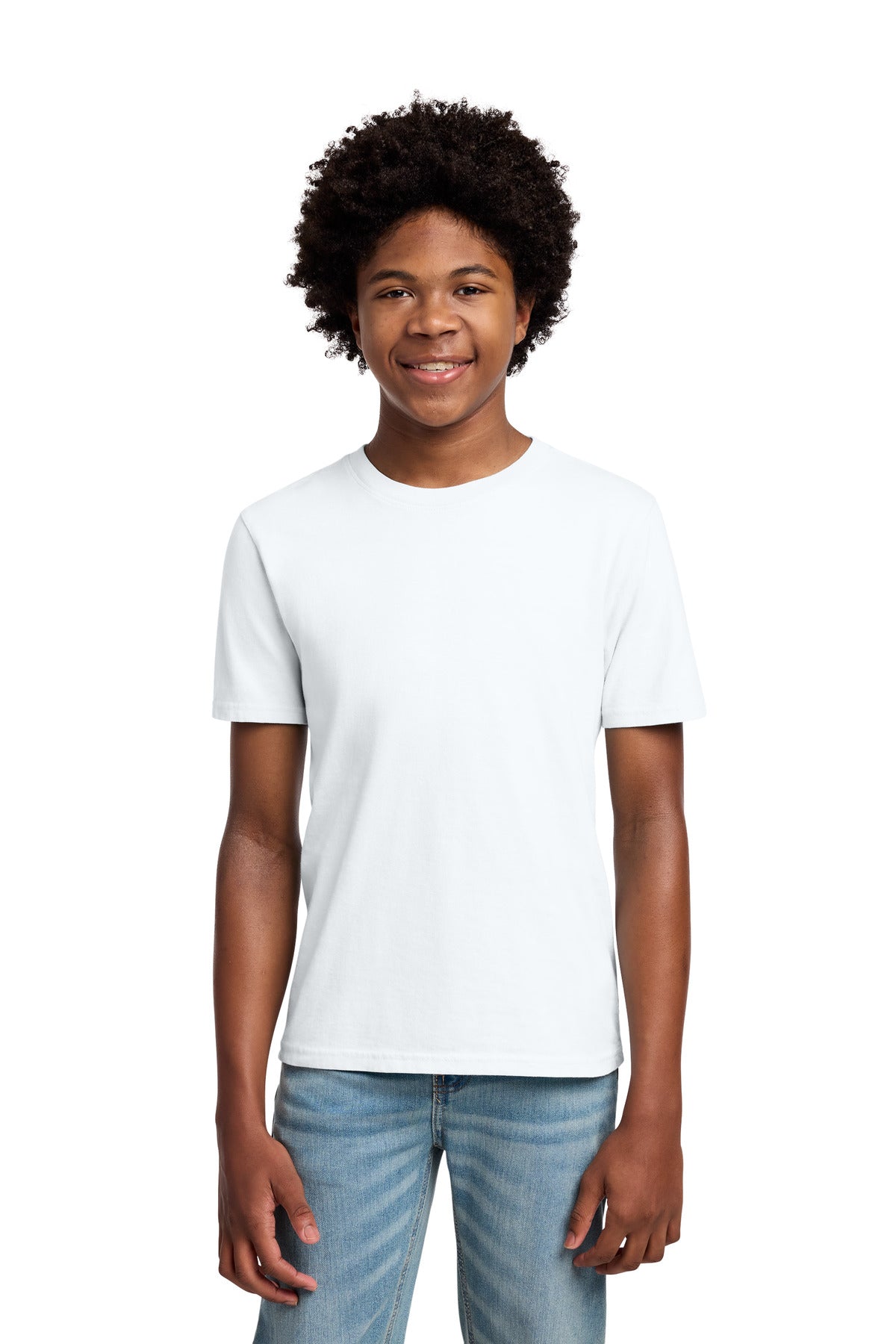 Custom logo Port & Co® Youth Beach Wash® Garment-Dyed Tee. PC099Y in White
