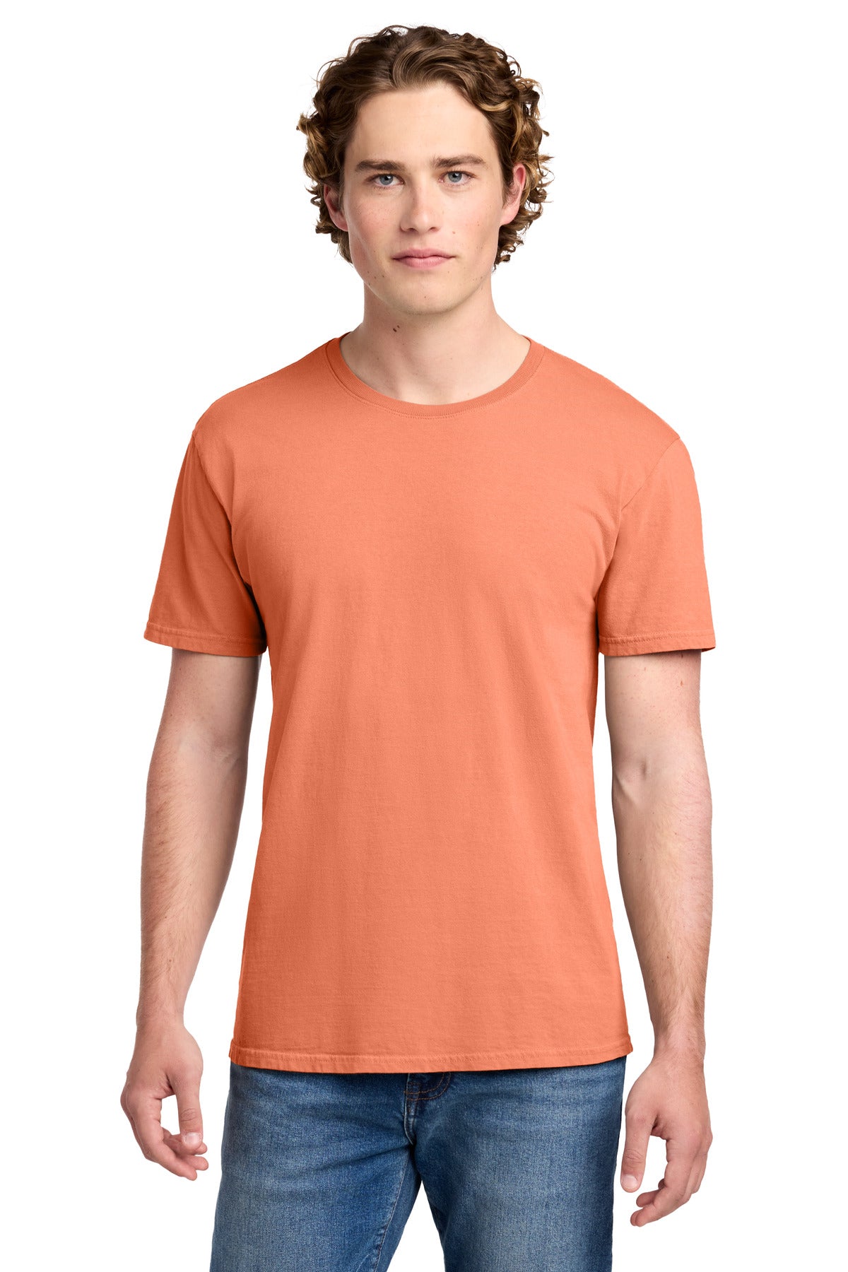 Custom logo Port & Co® Beach Wash® Garment-Dyed Tee. PC099 in Cantaloupe
