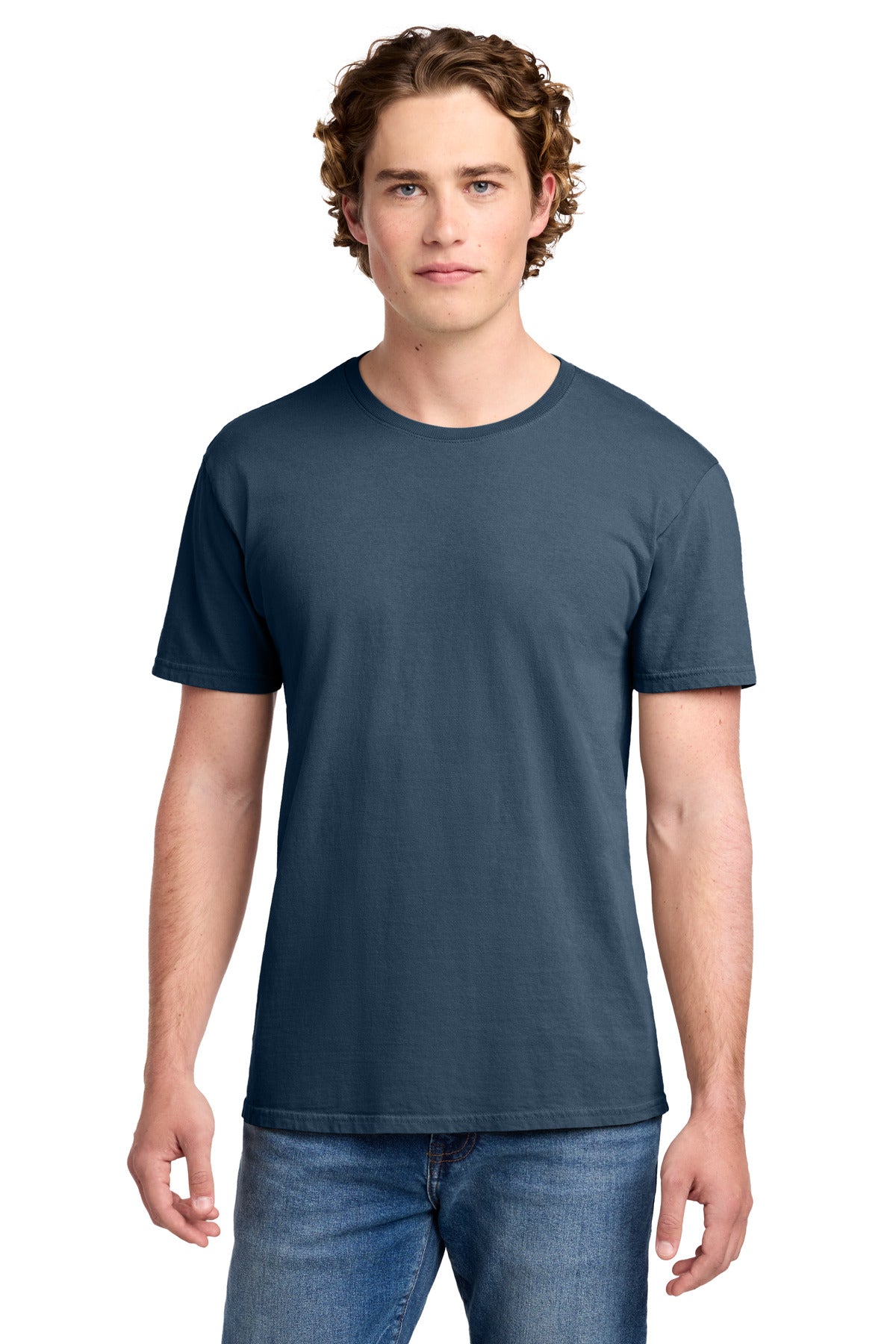 Custom logo Port & Co® Beach Wash® Garment-Dyed Tee. PC099 in Denim Blue