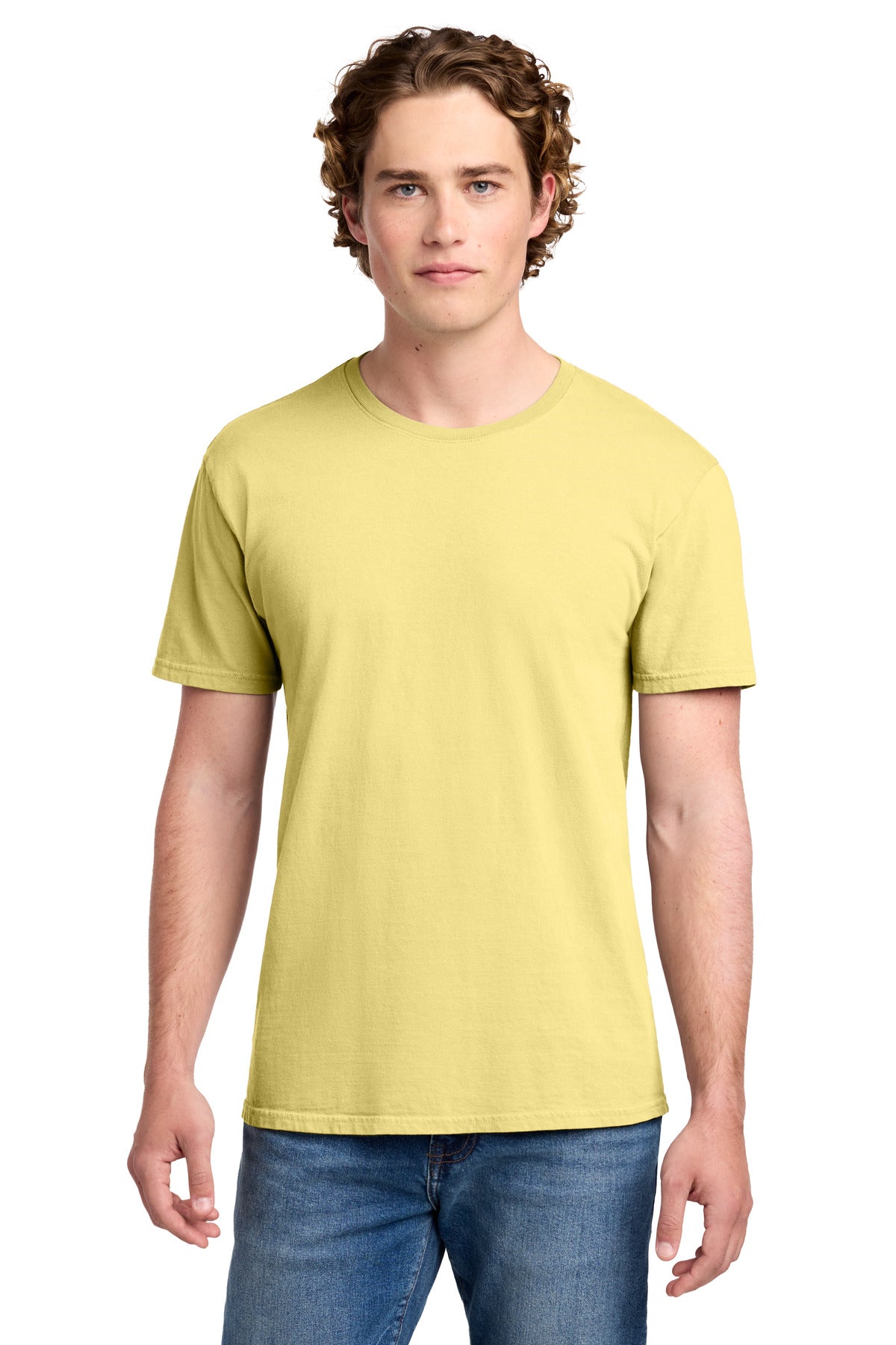 Custom logo Port & Co® Beach Wash® Garment-Dyed Tee. PC099 in Popcorn