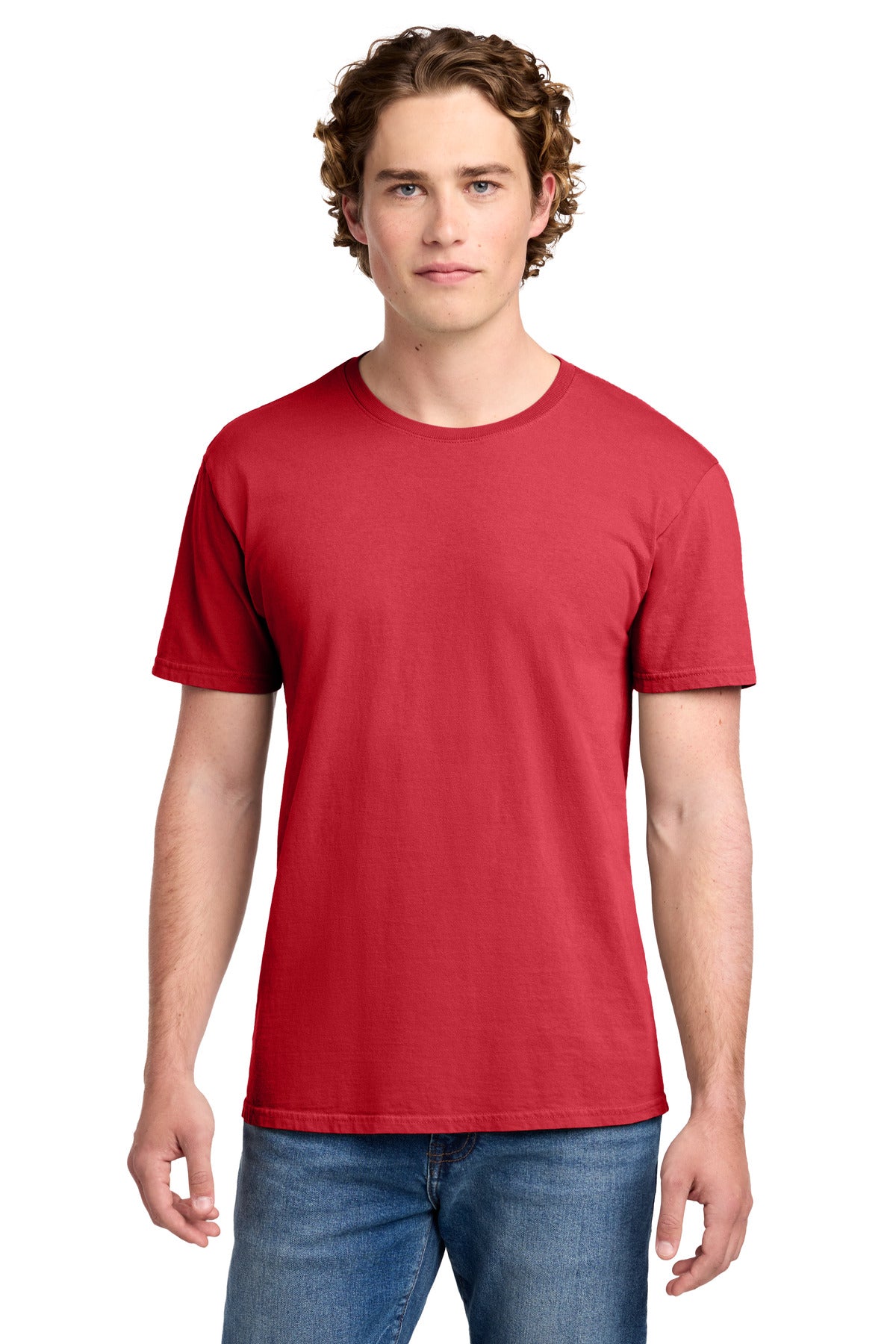 Custom logo Port & Co® Beach Wash® Garment-Dyed Tee. PC099 in Poppy