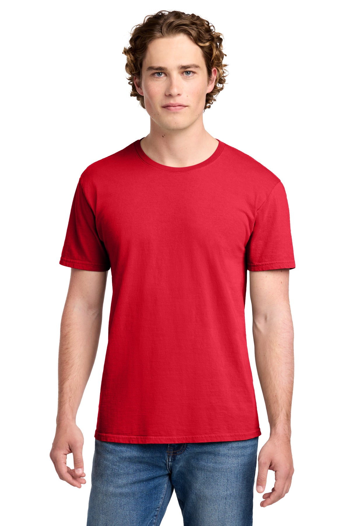 Custom logo Port & Co® Beach Wash® Garment-Dyed Tee. PC099 in Red