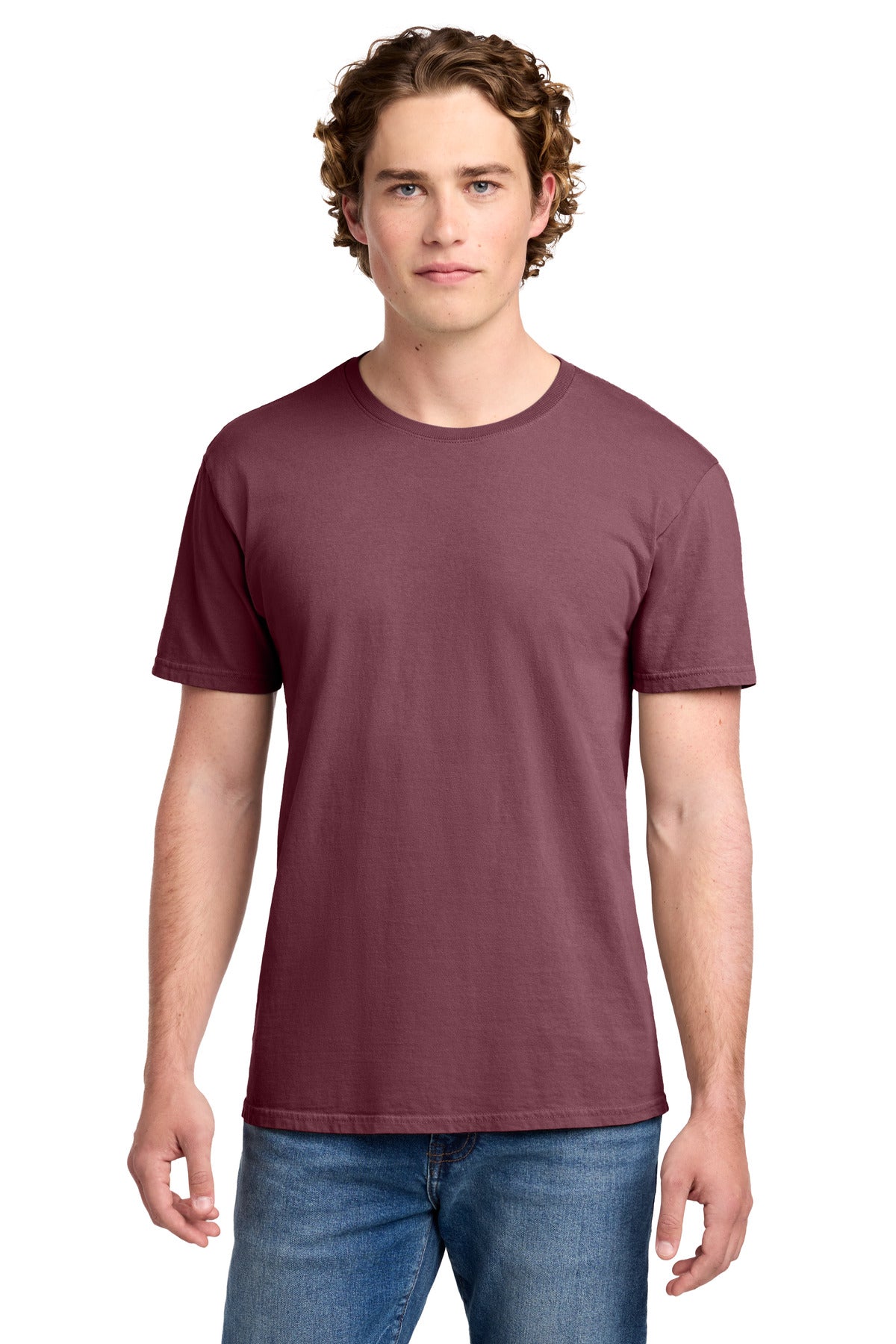 Custom logo Port & Co® Beach Wash® Garment-Dyed Tee. PC099 in Wineberry