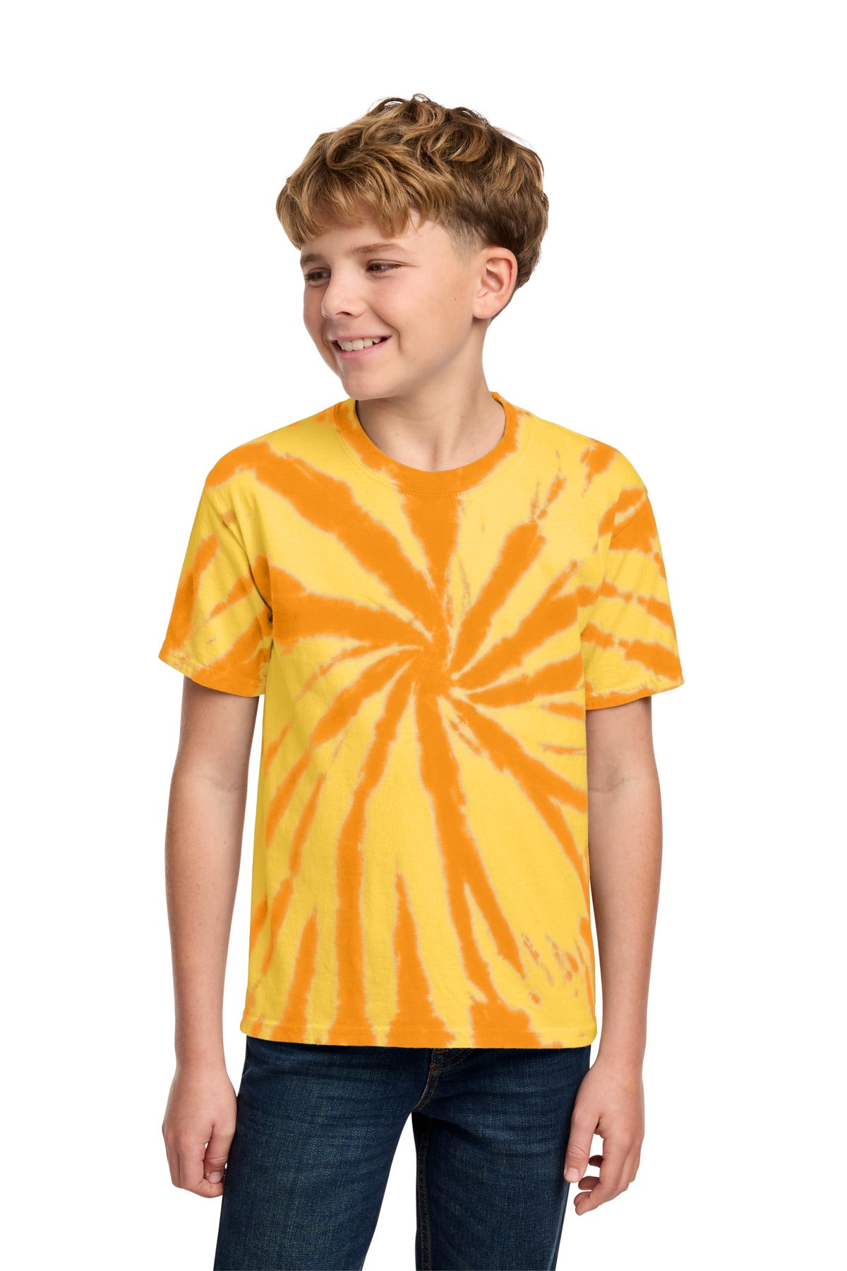 Custom logo Port & Co® Youth Tie-Dye Tee. PC147Y in Gold