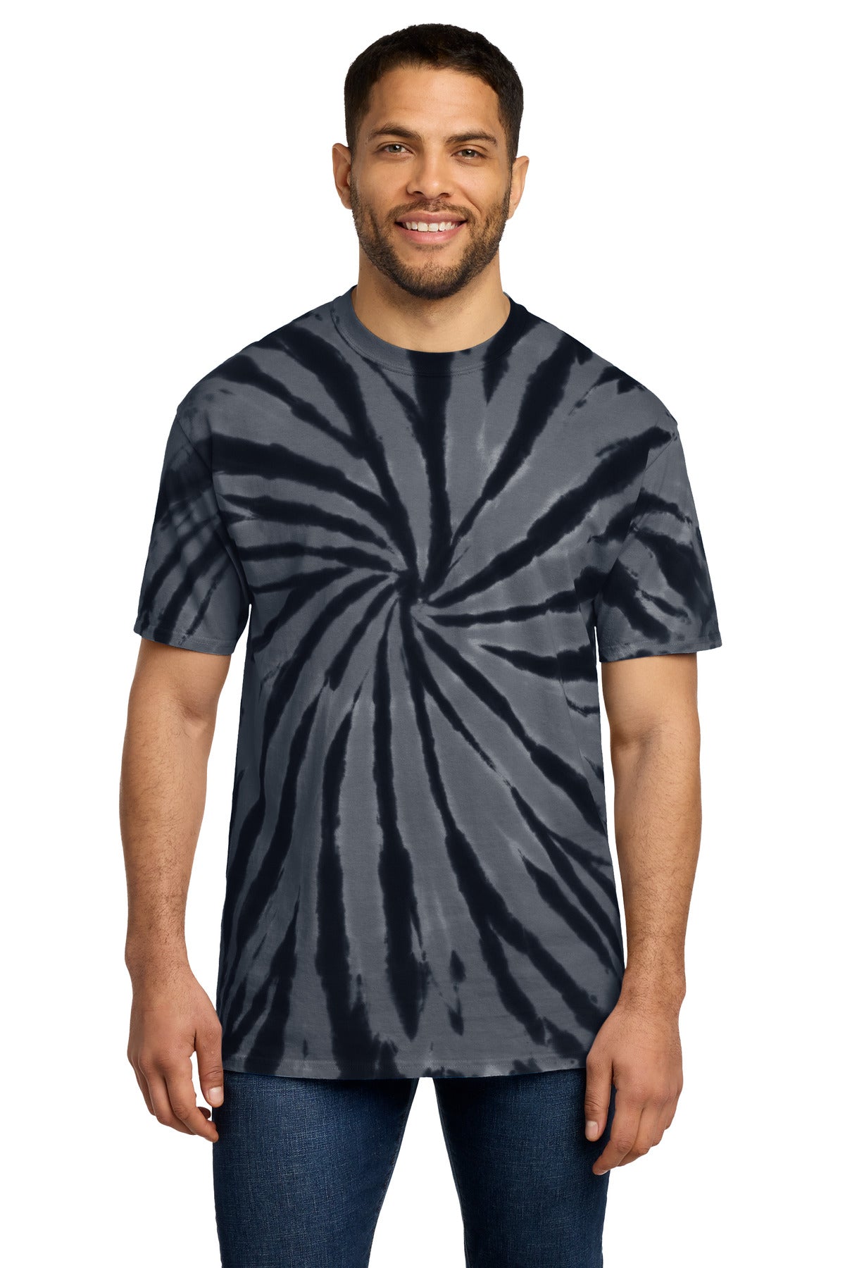 Custom logo Port & Co® Tie-Dye Tee. PC147 in Black