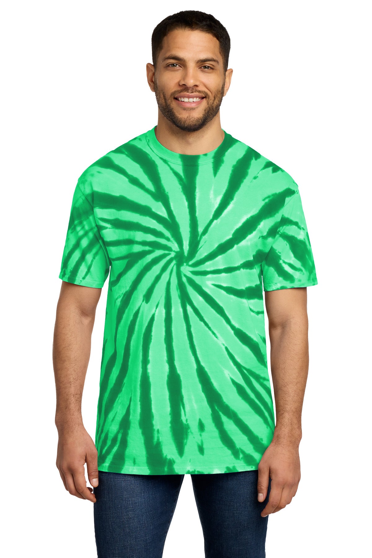 Custom logo Port & Co® Tie-Dye Tee. PC147 in Kelly