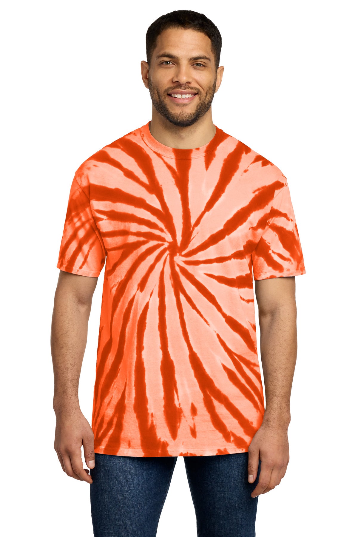 Custom logo Port & Co® Tie-Dye Tee. PC147 in Orange