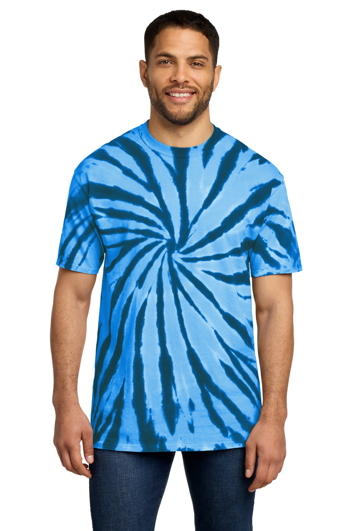 Custom logo Port & Co® Tie-Dye Tee. PC147 in Royal