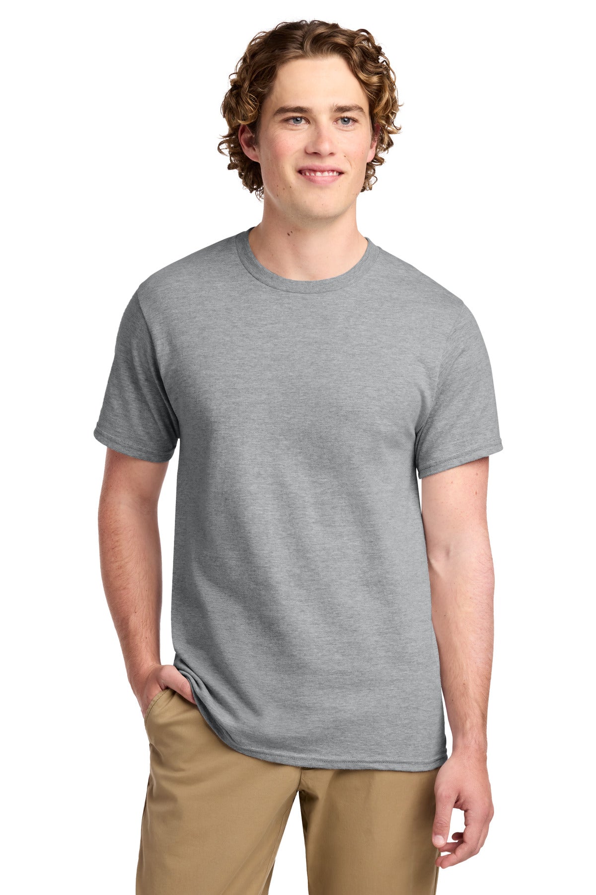 Custom logo Port & Co® Ring Spun Cotton Tee. PC150 in Athletic Heather