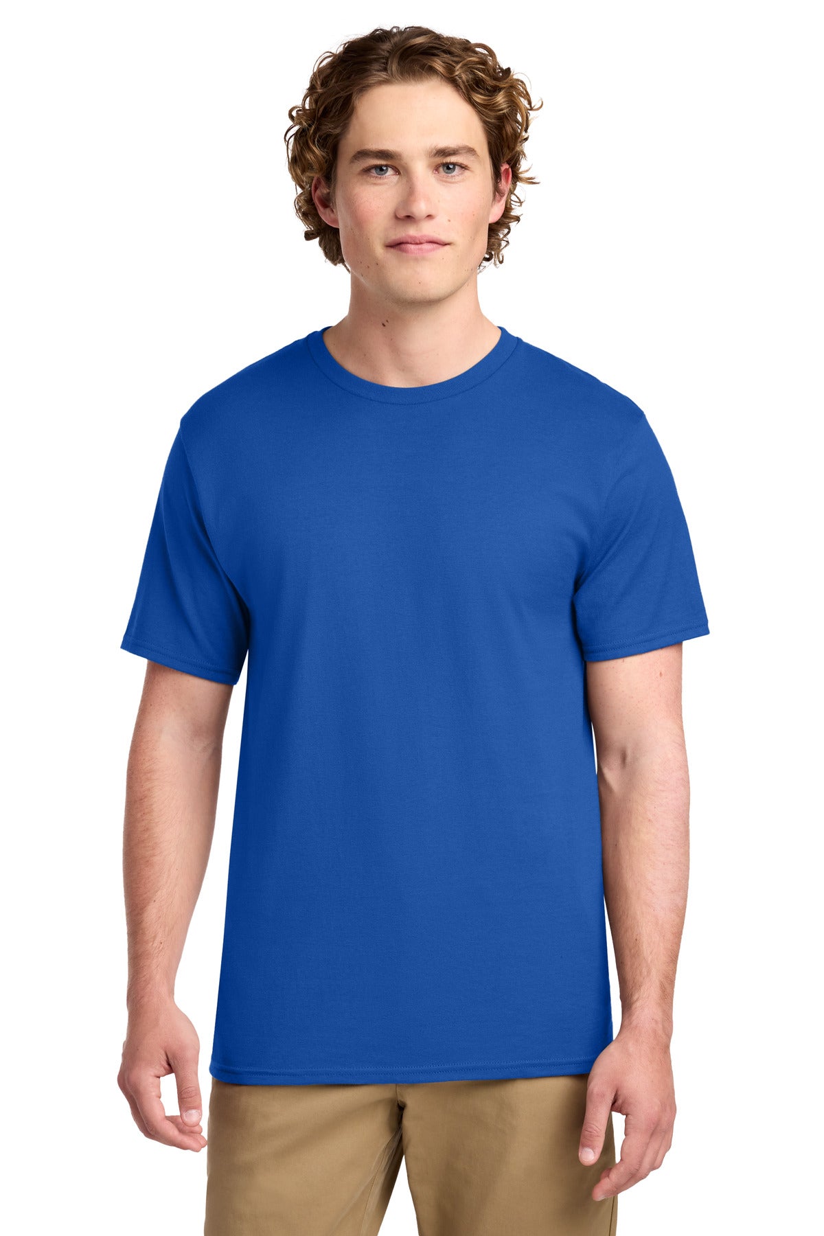 Custom logo Port & Co® Ring Spun Cotton Tee. PC150 in Royal