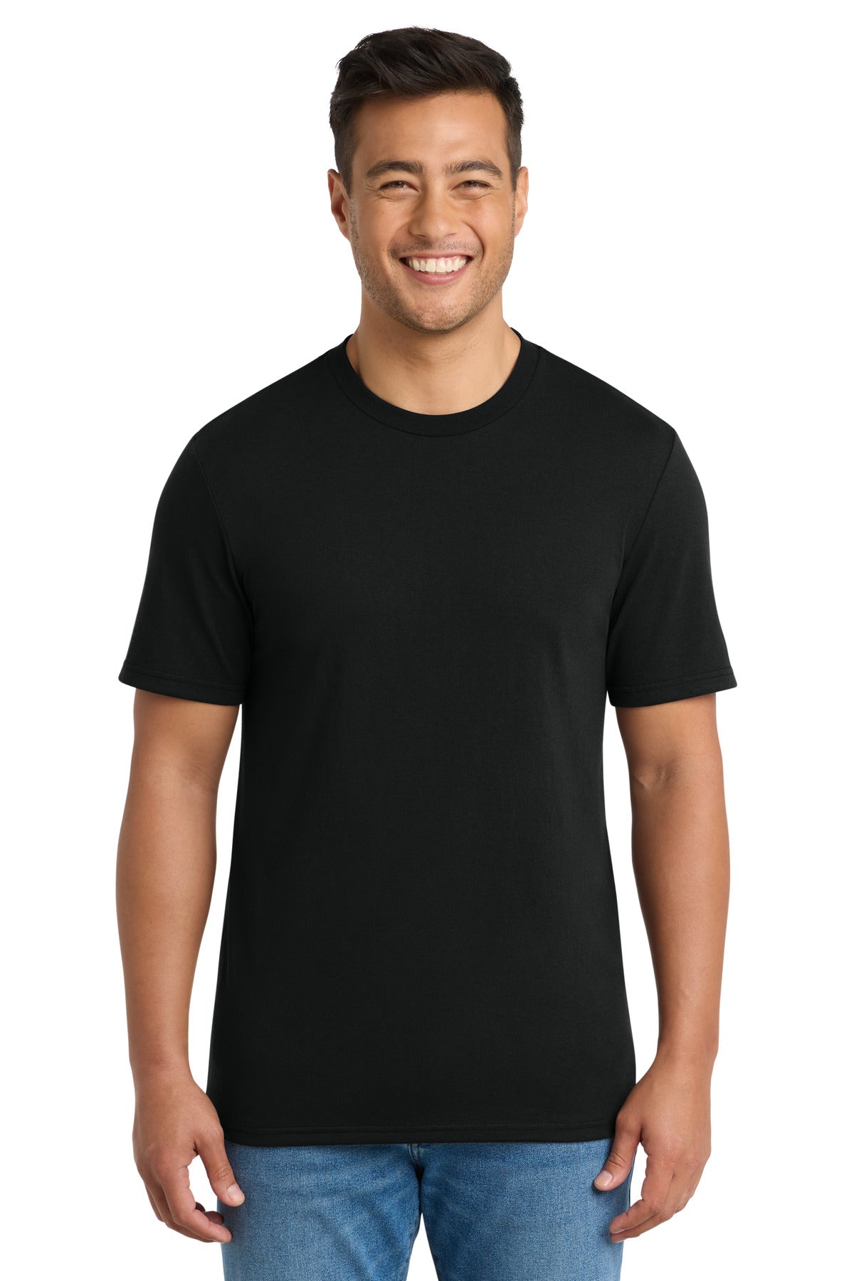 Custom logo Port & Co® Tri-Blend Tee. PC330 in Black