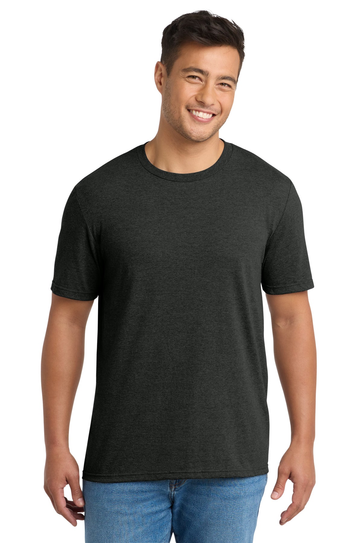 Custom logo Port & Co® Tri-Blend Tee. PC330 in Black Heather