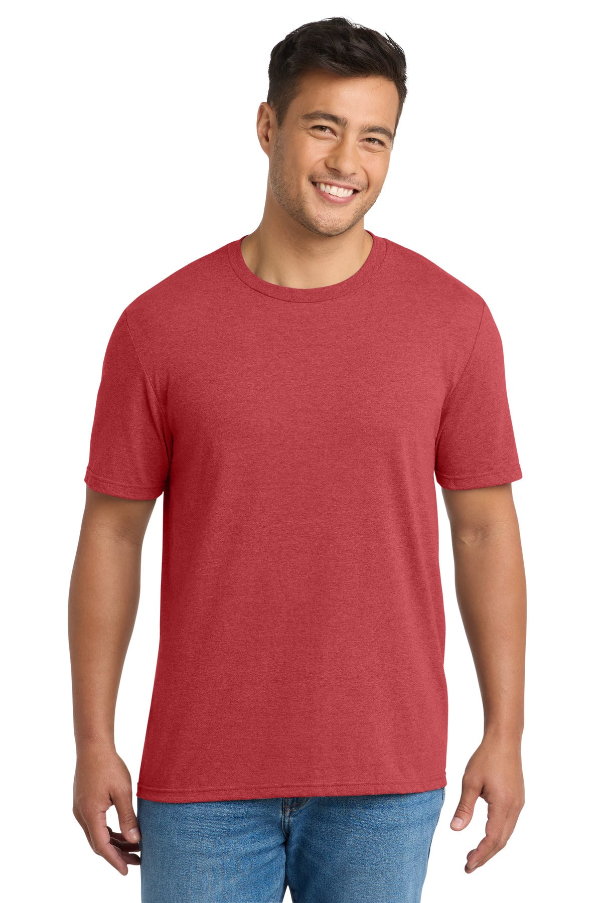 Custom logo Port & Co® Tri-Blend Tee. PC330 in Bright Red Heather