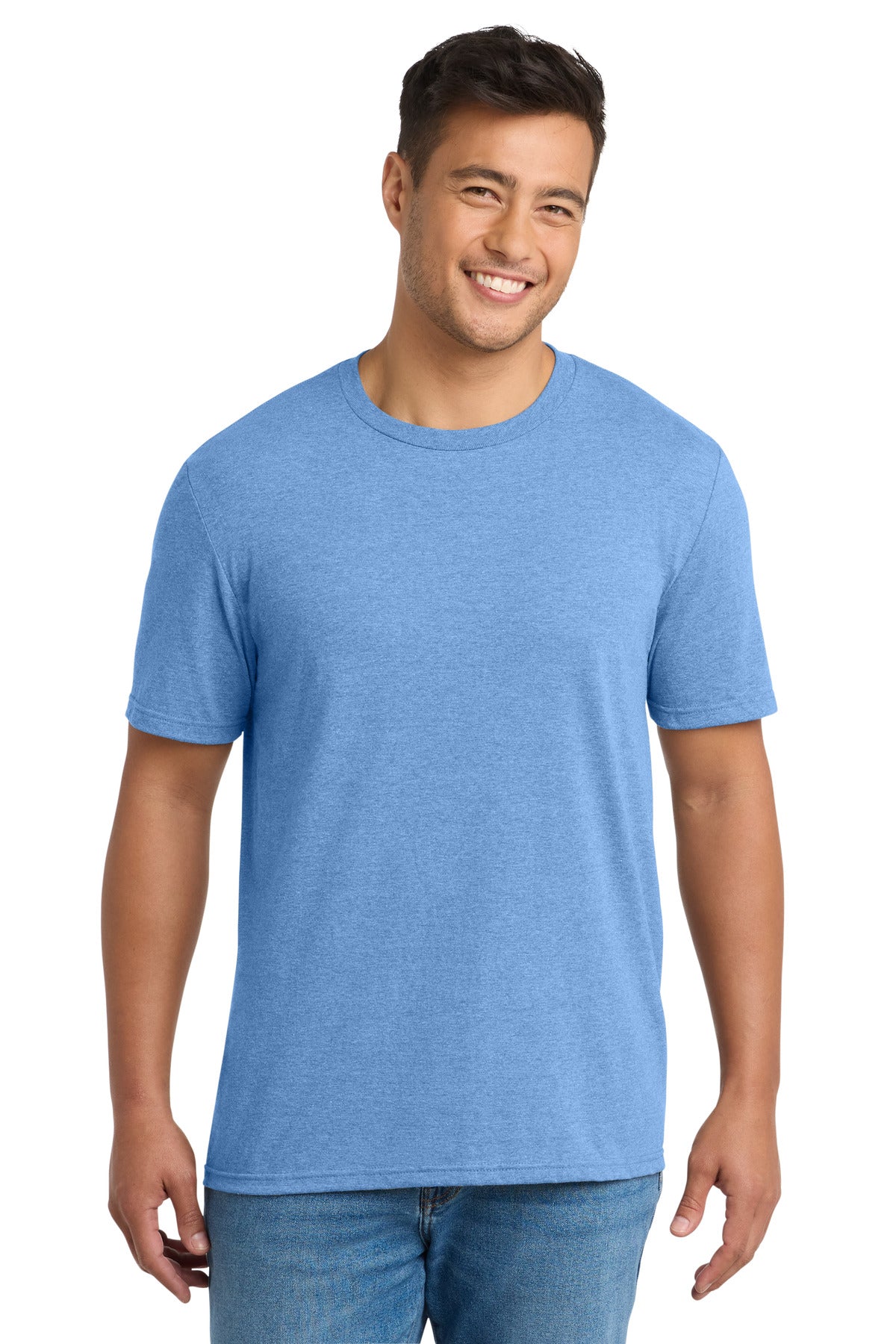Custom logo Port & Co® Tri-Blend Tee. PC330 in Carolina Blue Heather
