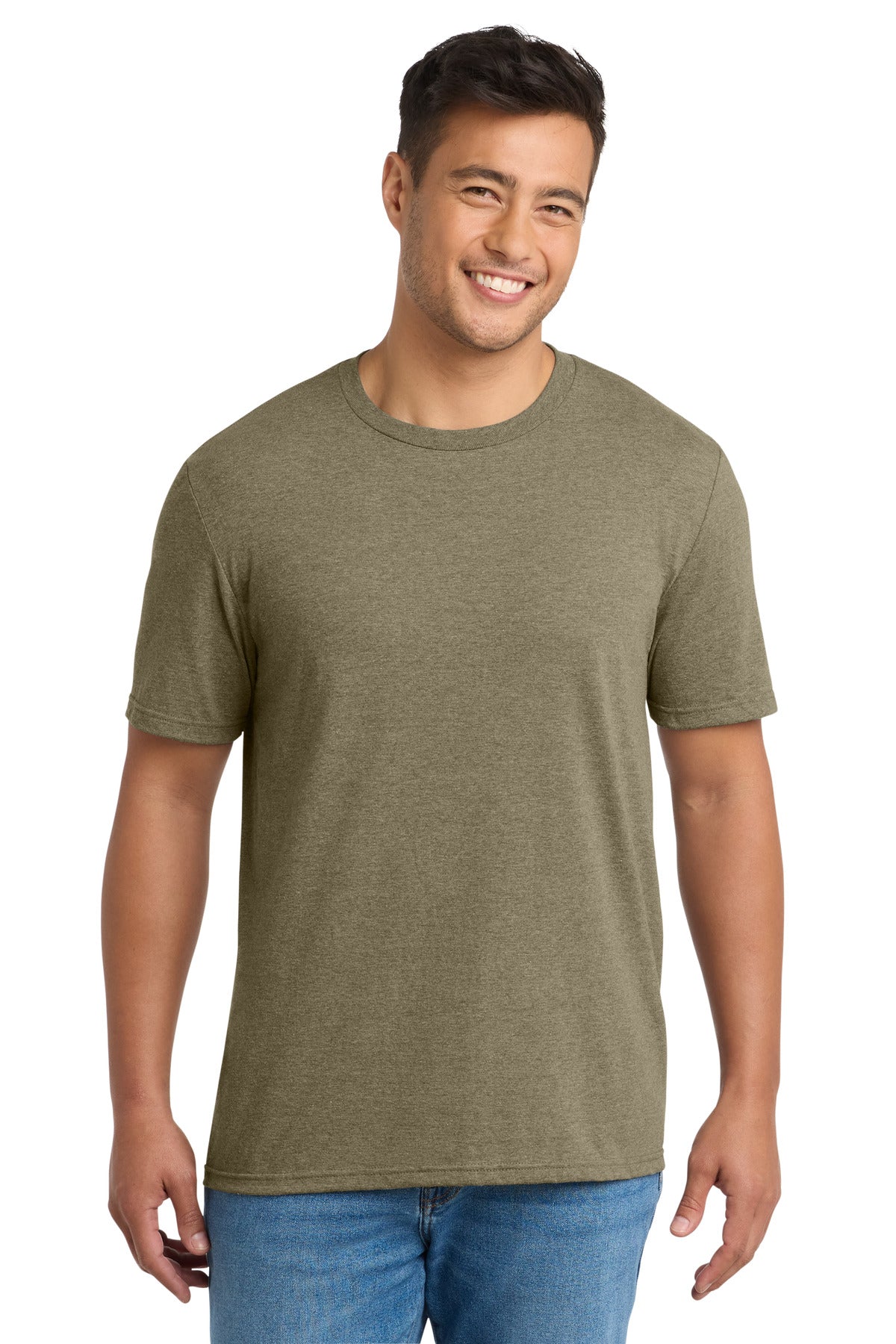 Custom logo Port & Co® Tri-Blend Tee. PC330 in Coyote Brown Heather