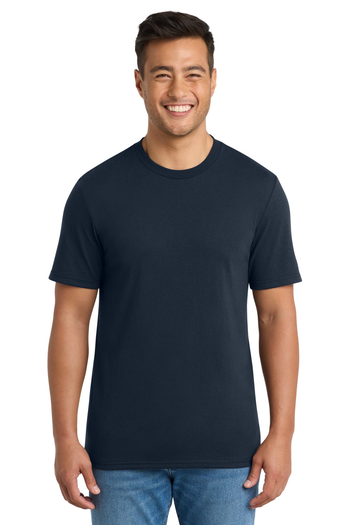 Custom logo Port & Co® Tri-Blend Tee. PC330 in Deep Navy