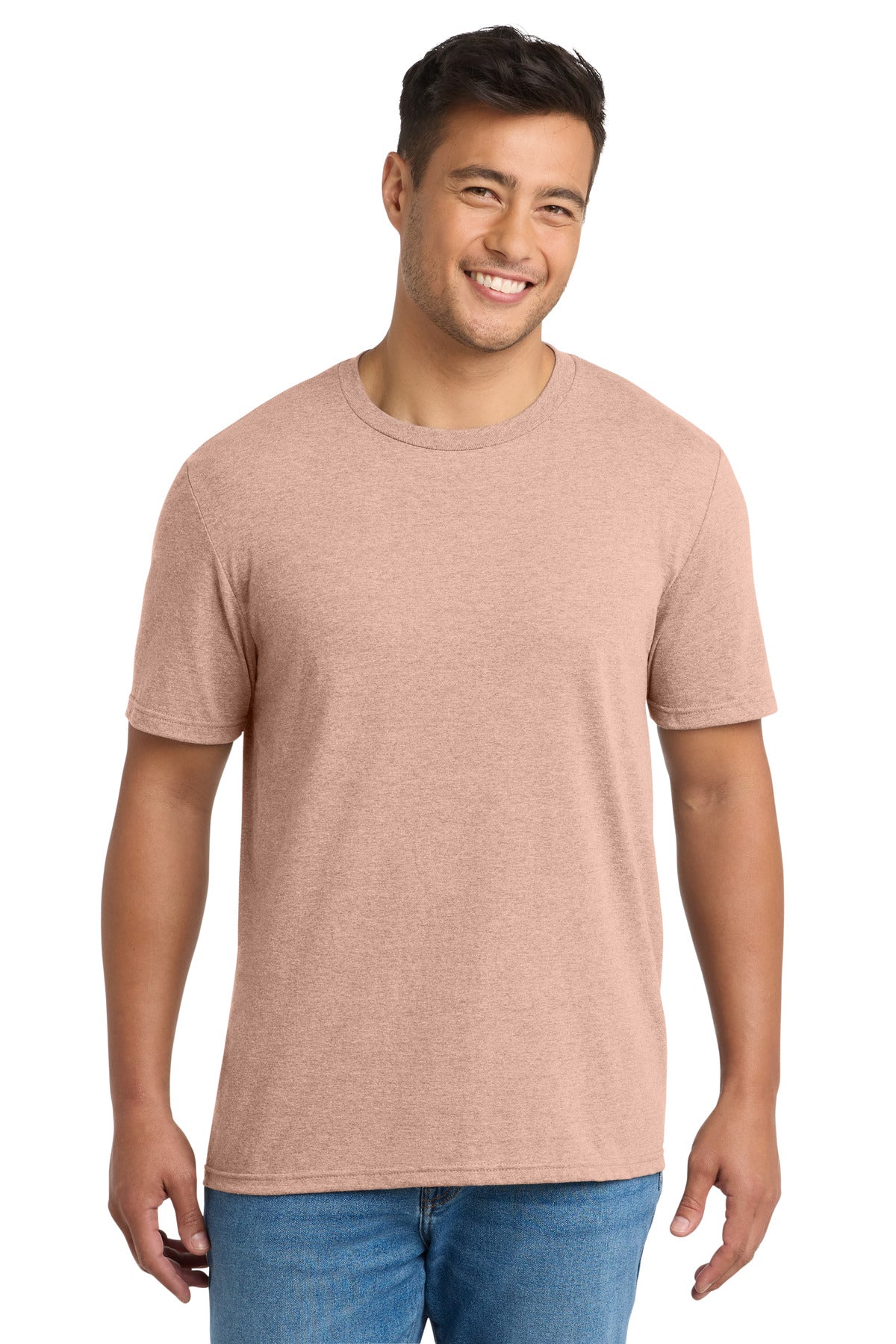 Custom logo Port & Co® Tri-Blend Tee. PC330 in Heathered Dusty Peach