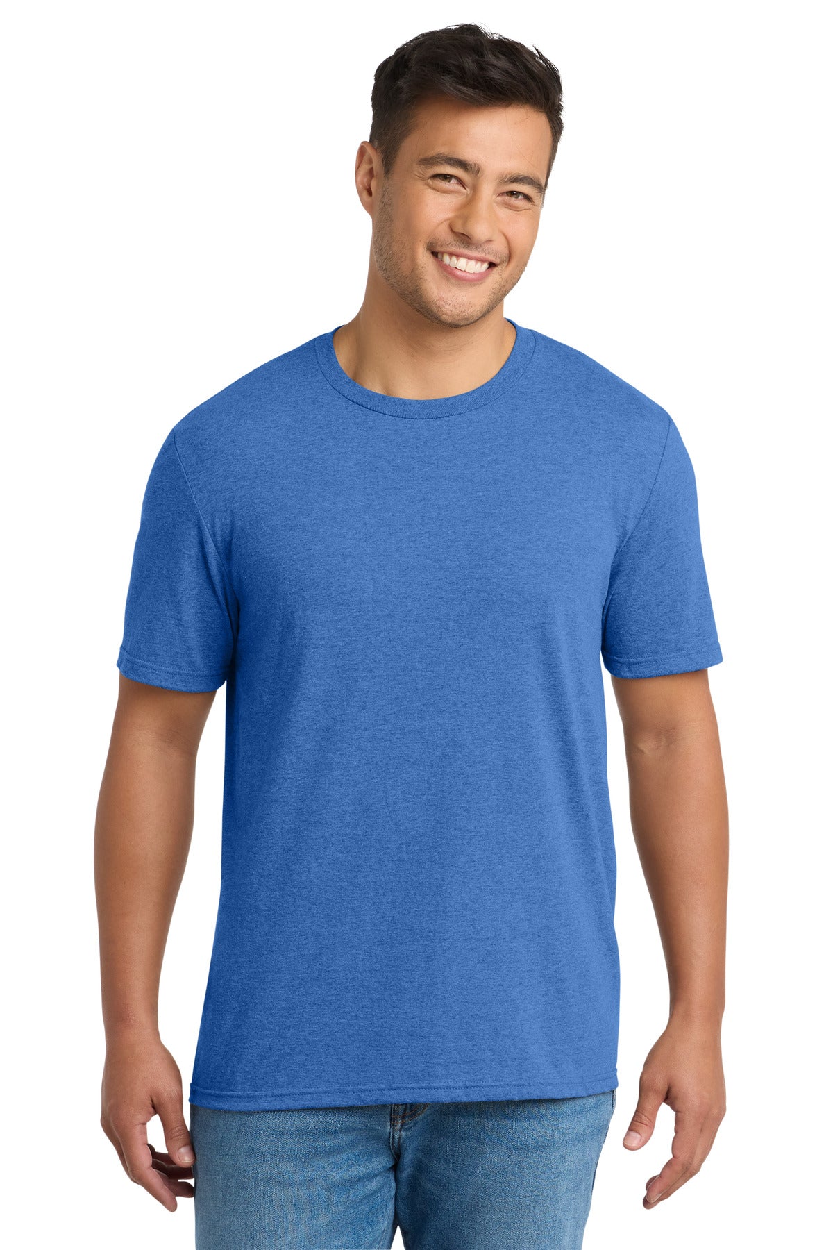 Custom logo Port & Co® Tri-Blend Tee. PC330 in Heather Royal