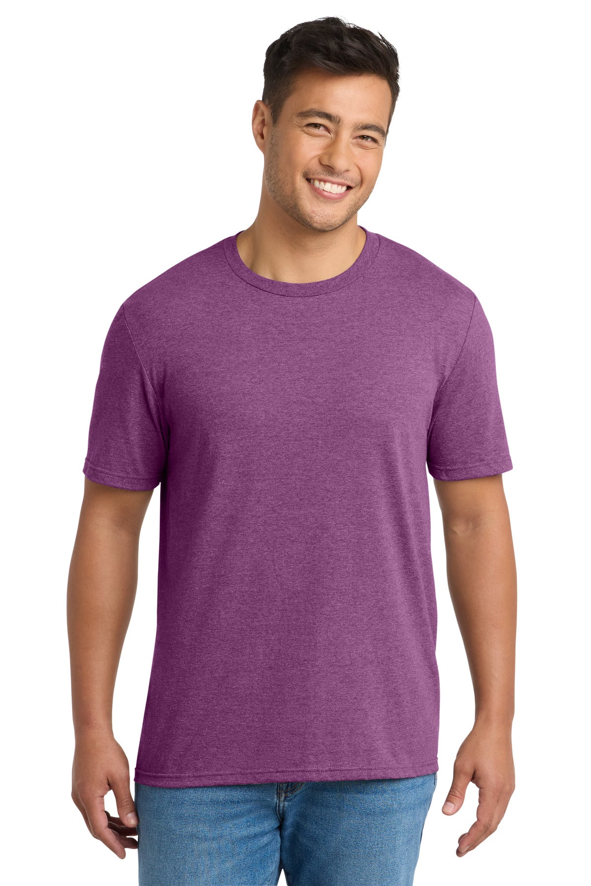 Custom logo Port & Co® Tri-Blend Tee. PC330 in Raspberry Heather