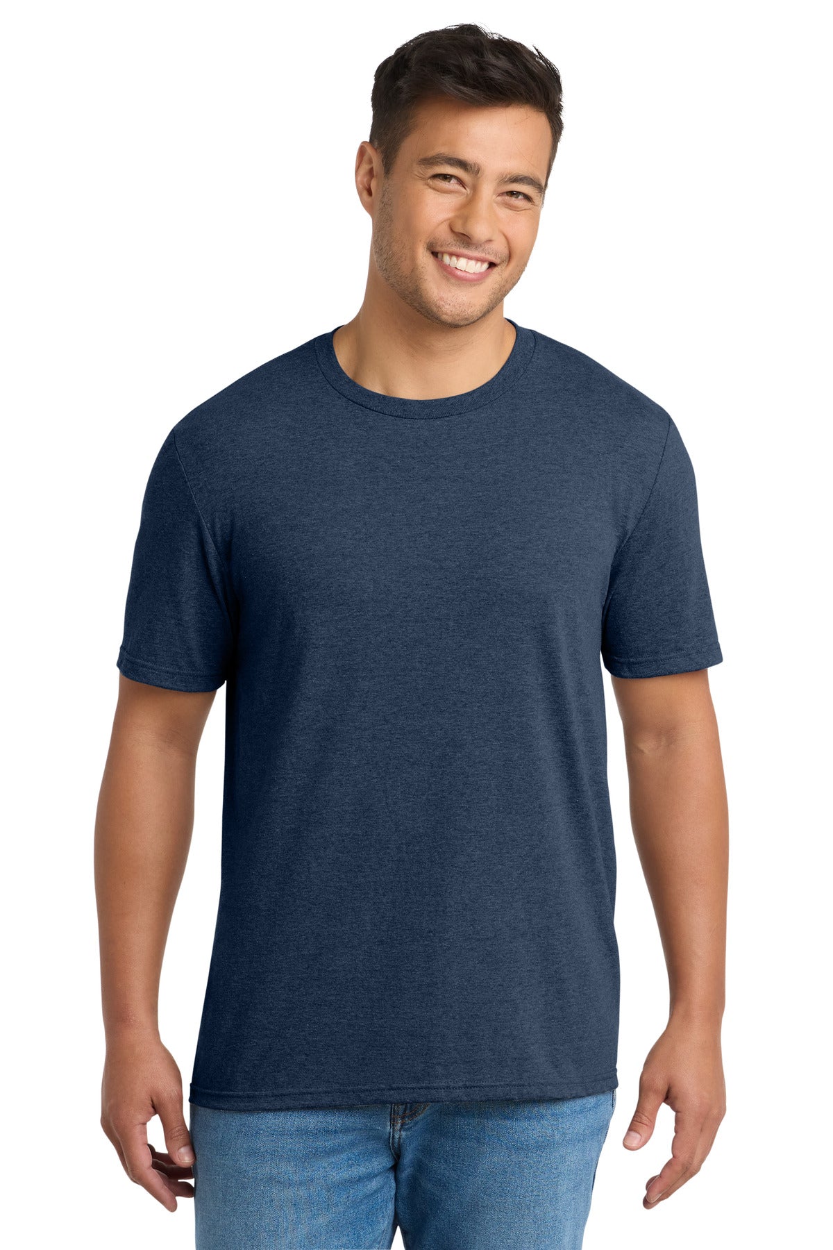 Custom logo Port & Co® Tri-Blend Tee. PC330 in Team Navy Heather