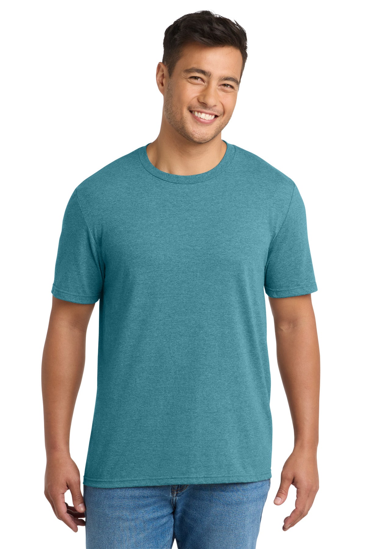 Custom logo Port & Co® Tri-Blend Tee. PC330 in Vivid Teal Heather