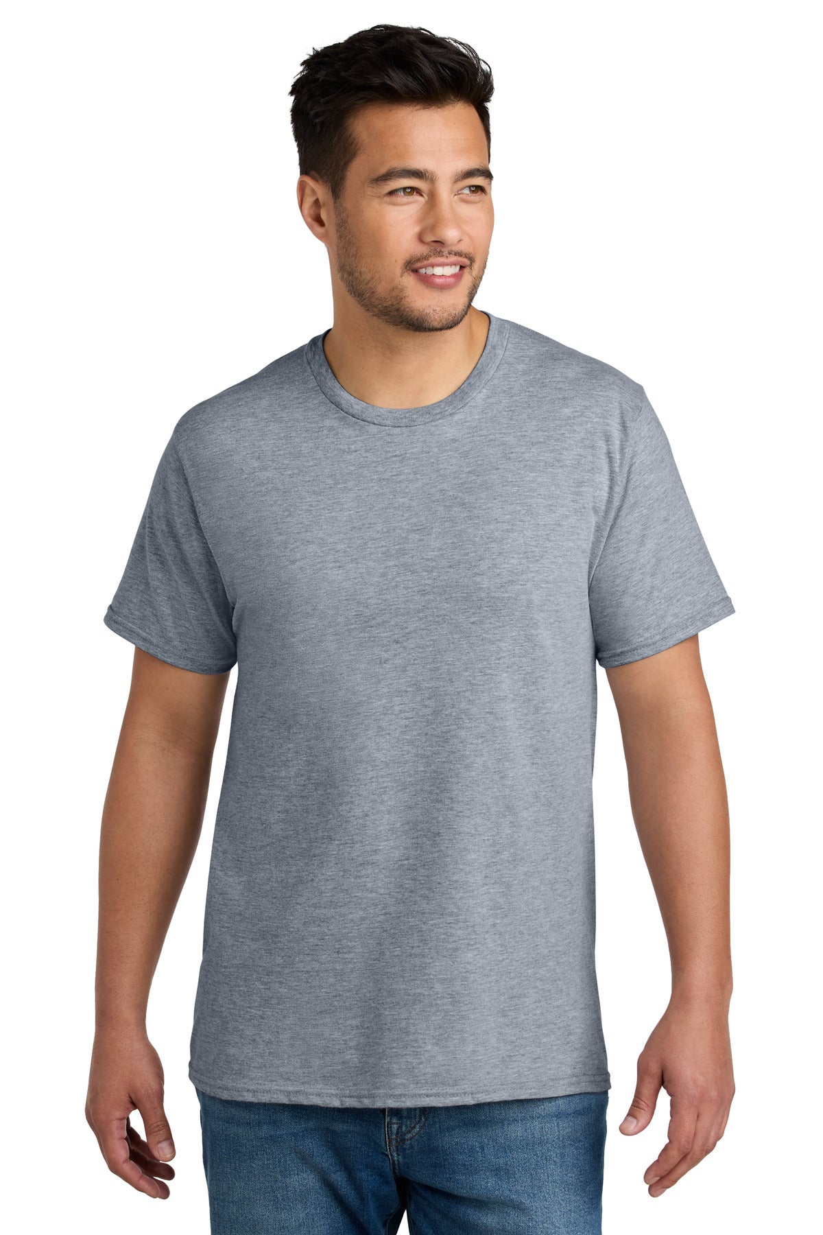 Custom logo Port & Co® CVC Tee PC340 in Athletic Heather