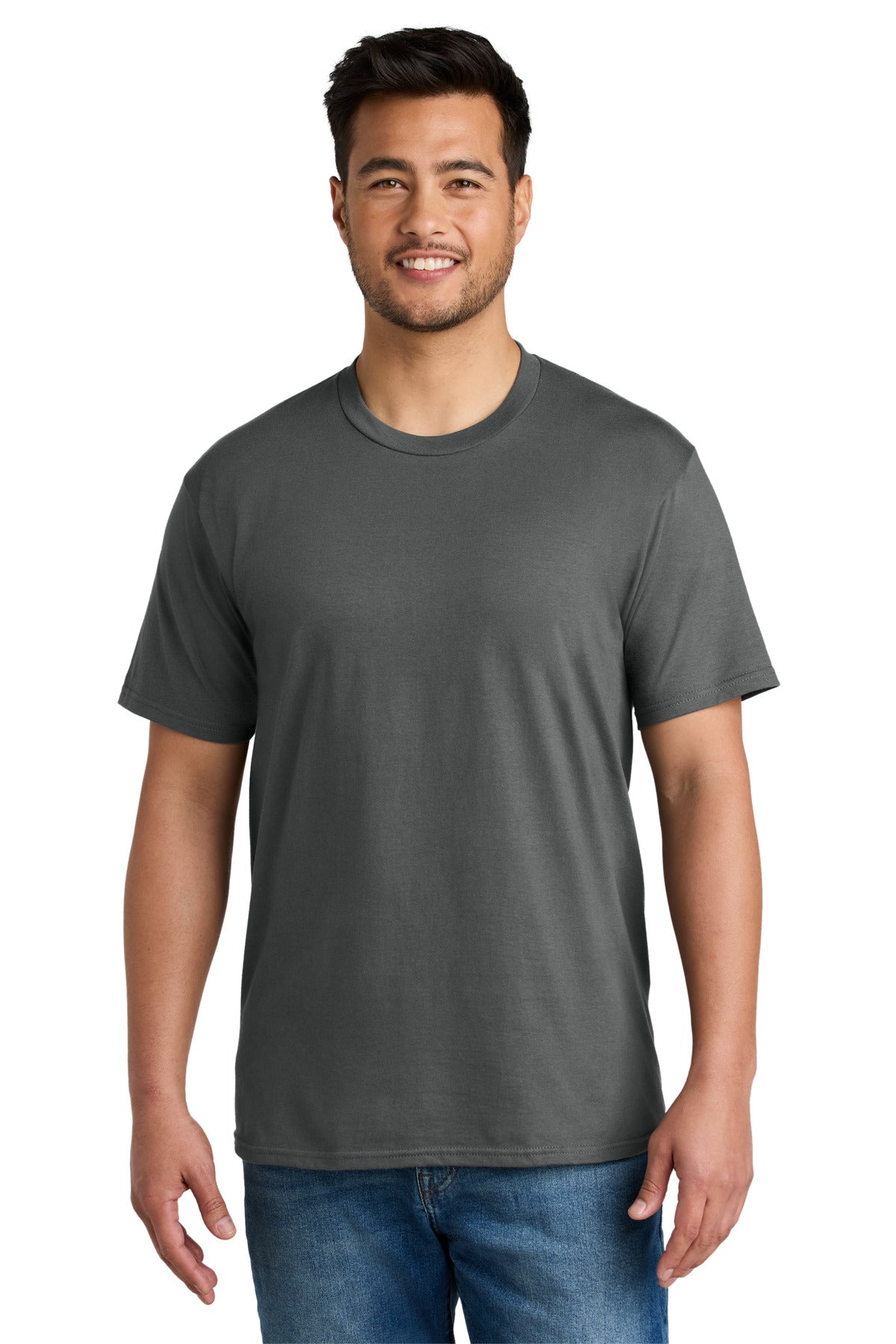 Custom logo Port & Co® CVC Tee PC340 in Charcoal
