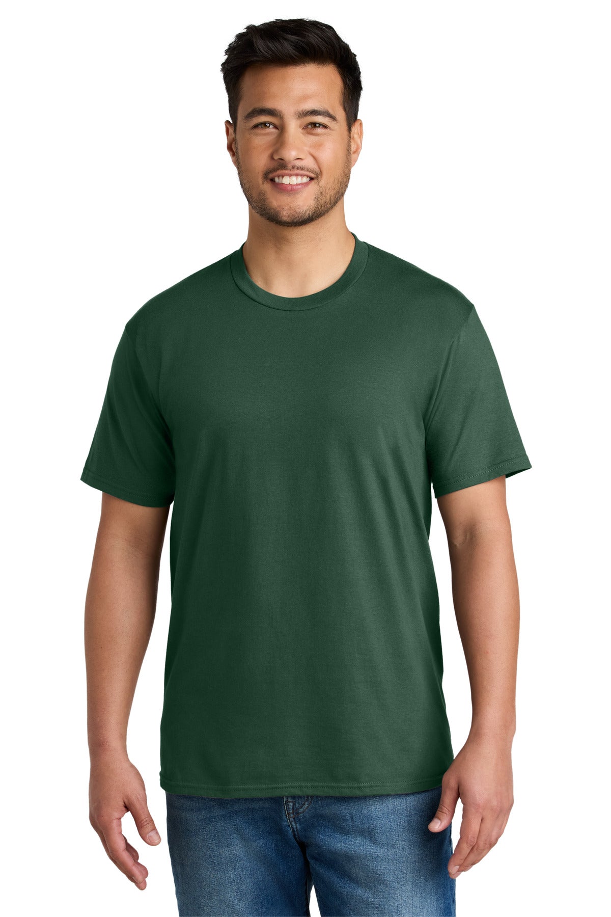 Custom logo Port & Co® CVC Tee PC340 in Forest Green