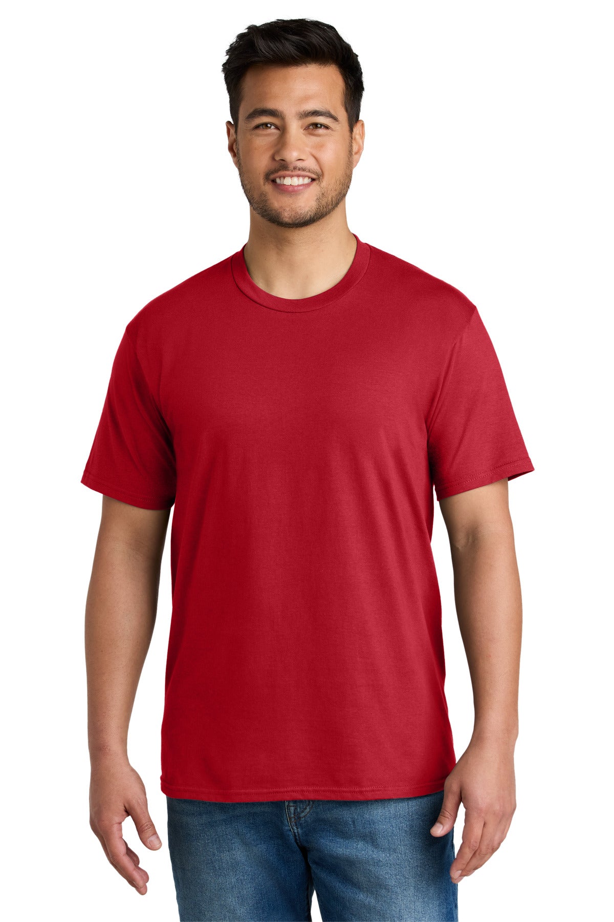 Custom logo Port & Co® CVC Tee PC340 in Red
