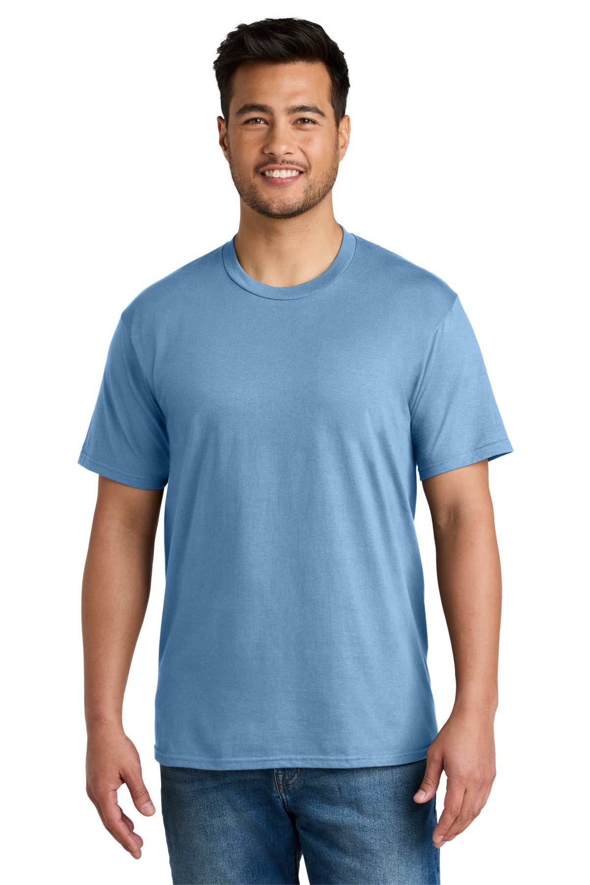 Custom logo Port & Co® CVC Tee PC340 in Tundra Blue