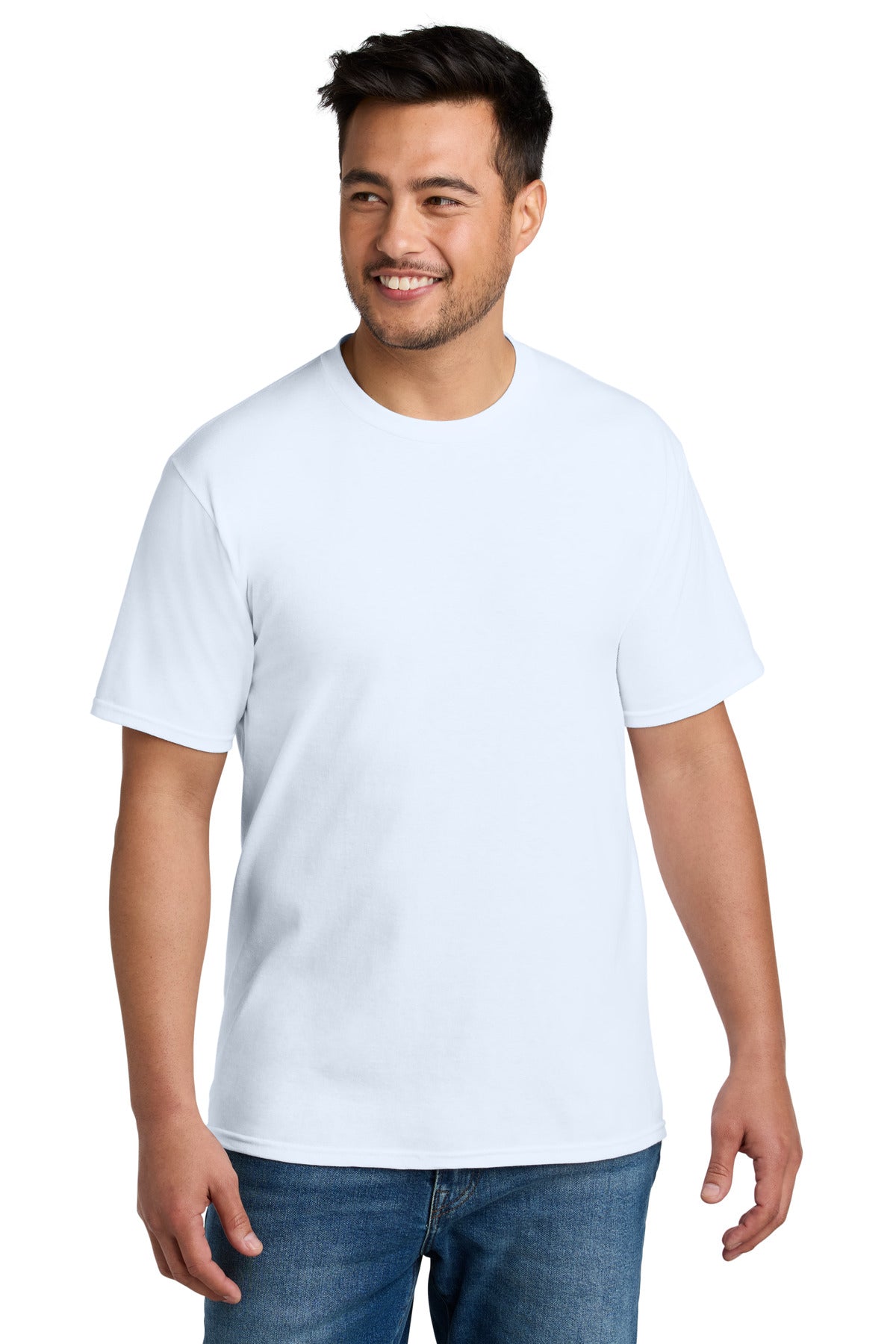 Custom logo Port & Co® CVC Tee PC340 in White