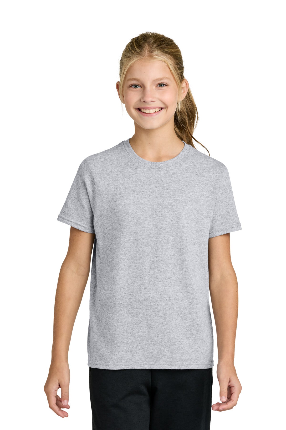 Custom logo Port & Co® Youth Easy Cotton Tee PC43Y in Ash