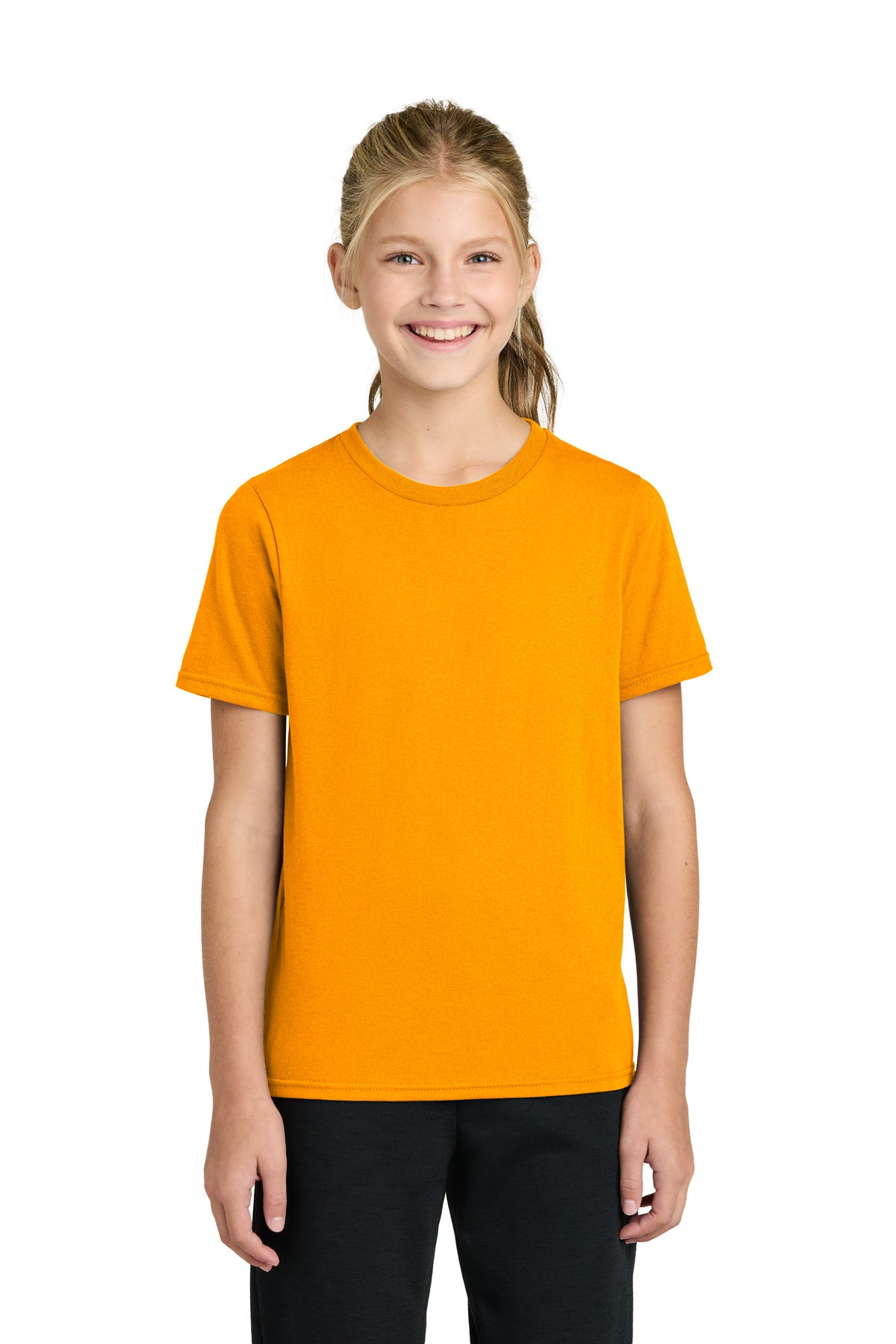 Custom logo Port & Co® Youth Easy Cotton Tee PC43Y in Gold