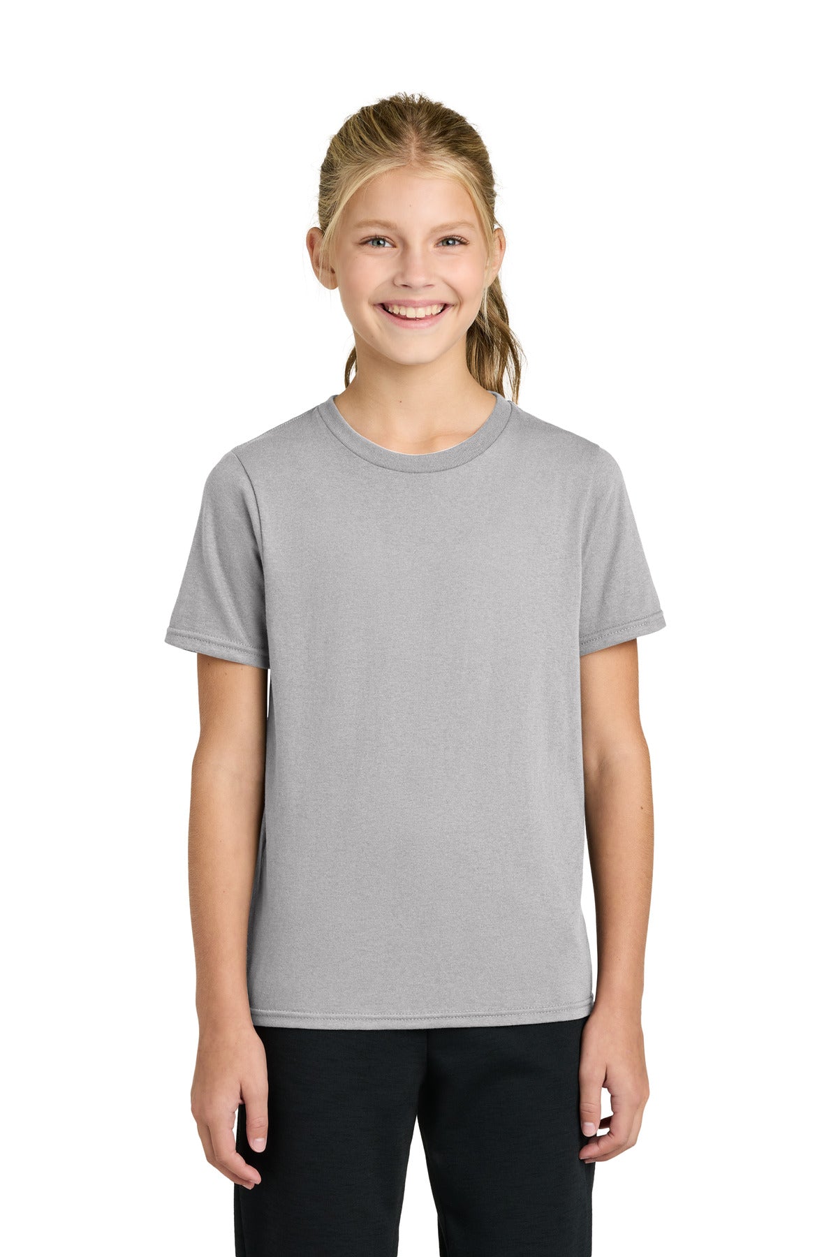 Custom logo Port & Co® Youth Easy Cotton Tee PC43Y in Silver