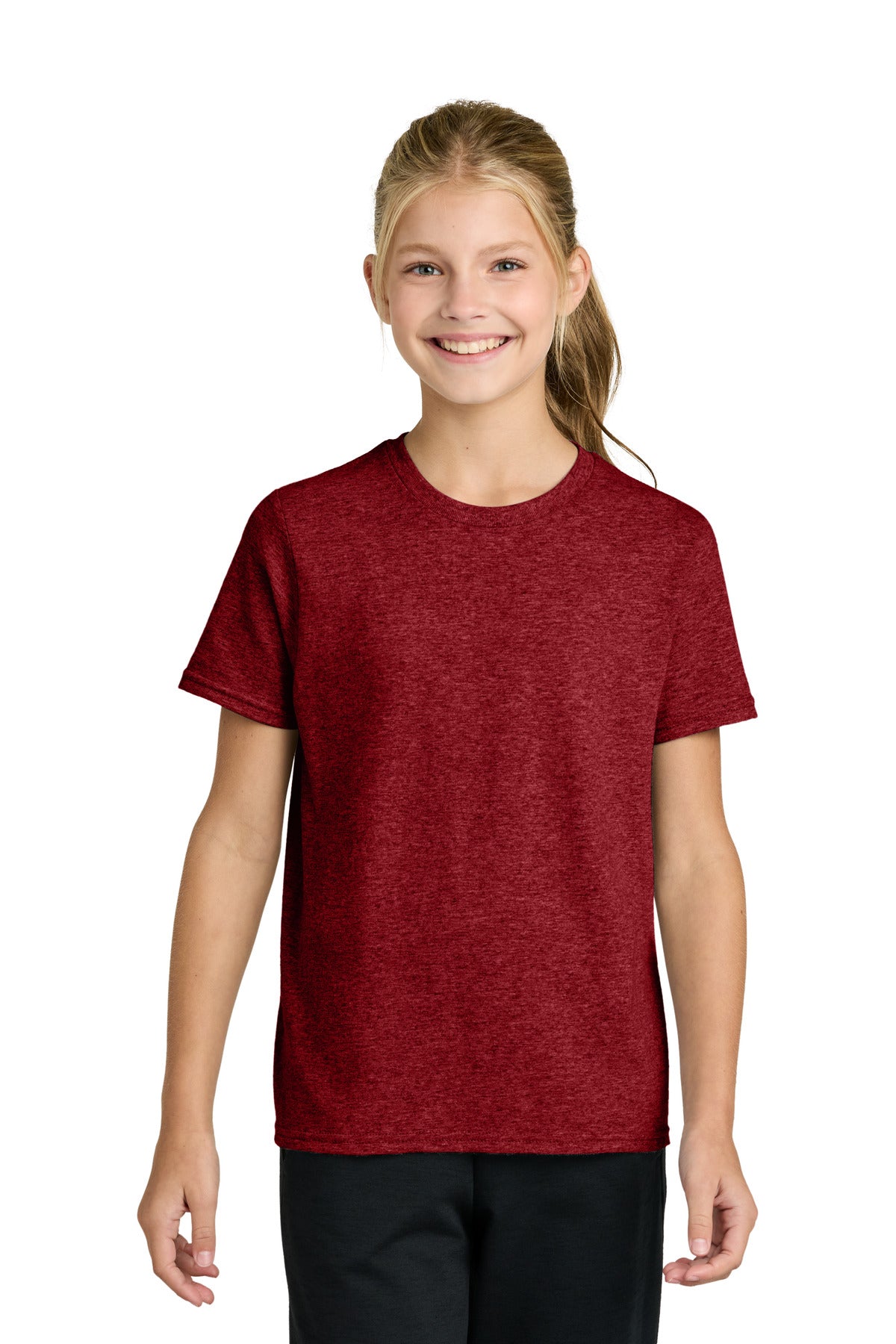 Custom logo Port & Co® Youth Easy Cotton Tee PC43Y in Vintage Red