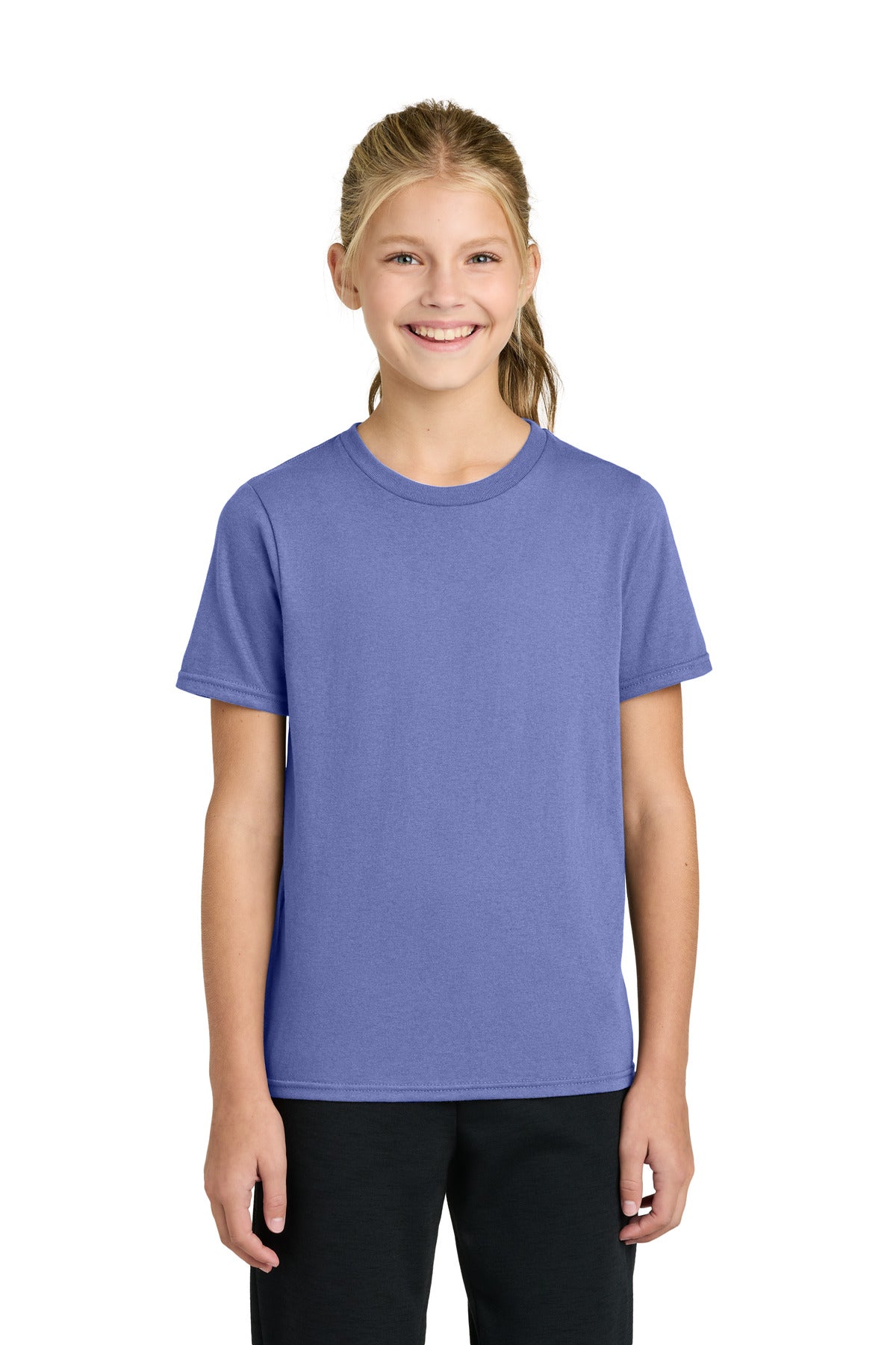 Custom logo Port & Co® Youth Easy Cotton Tee PC43Y in Violet