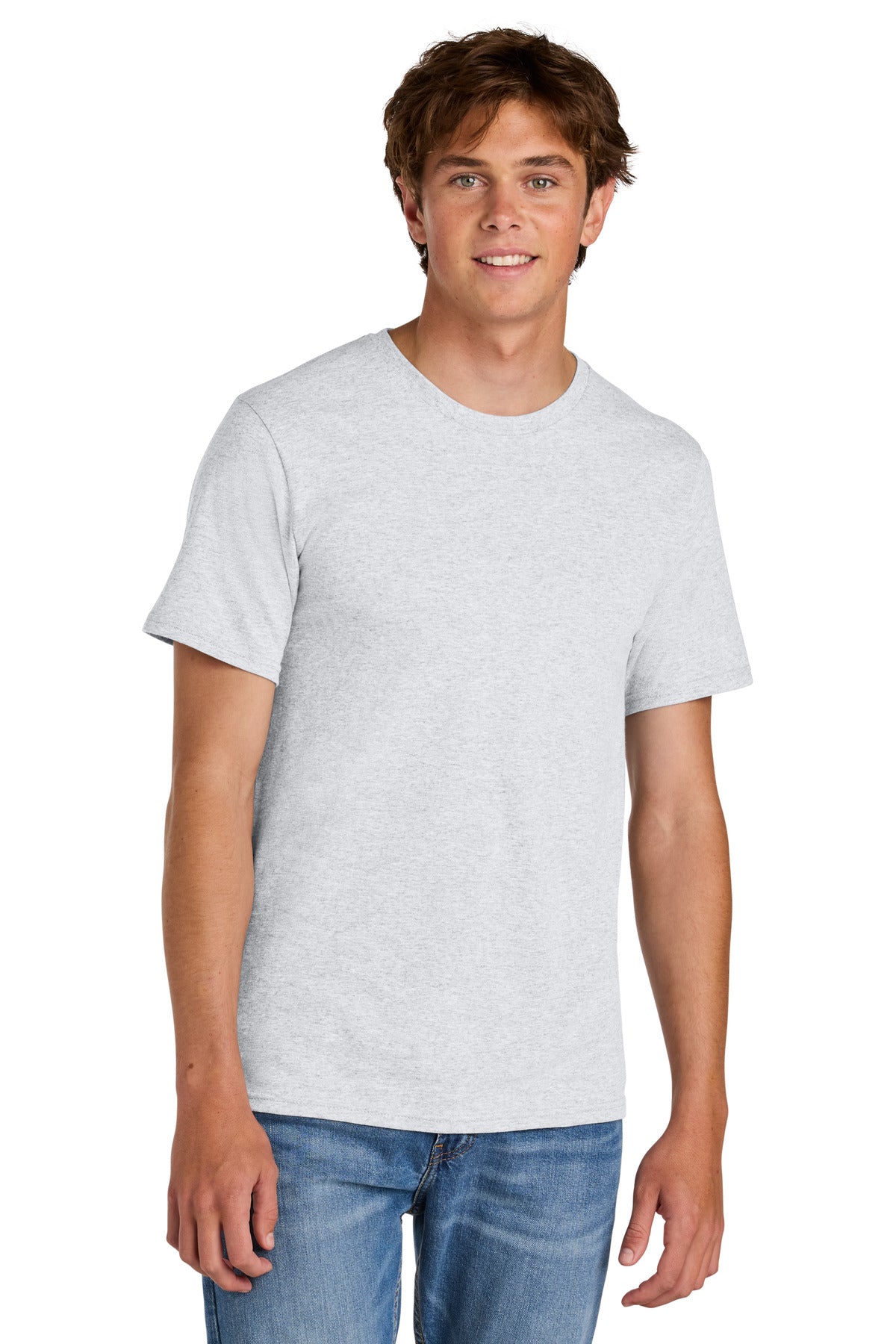 Custom logo Port & Co® Easy Cotton Tee PC43 in Ash
