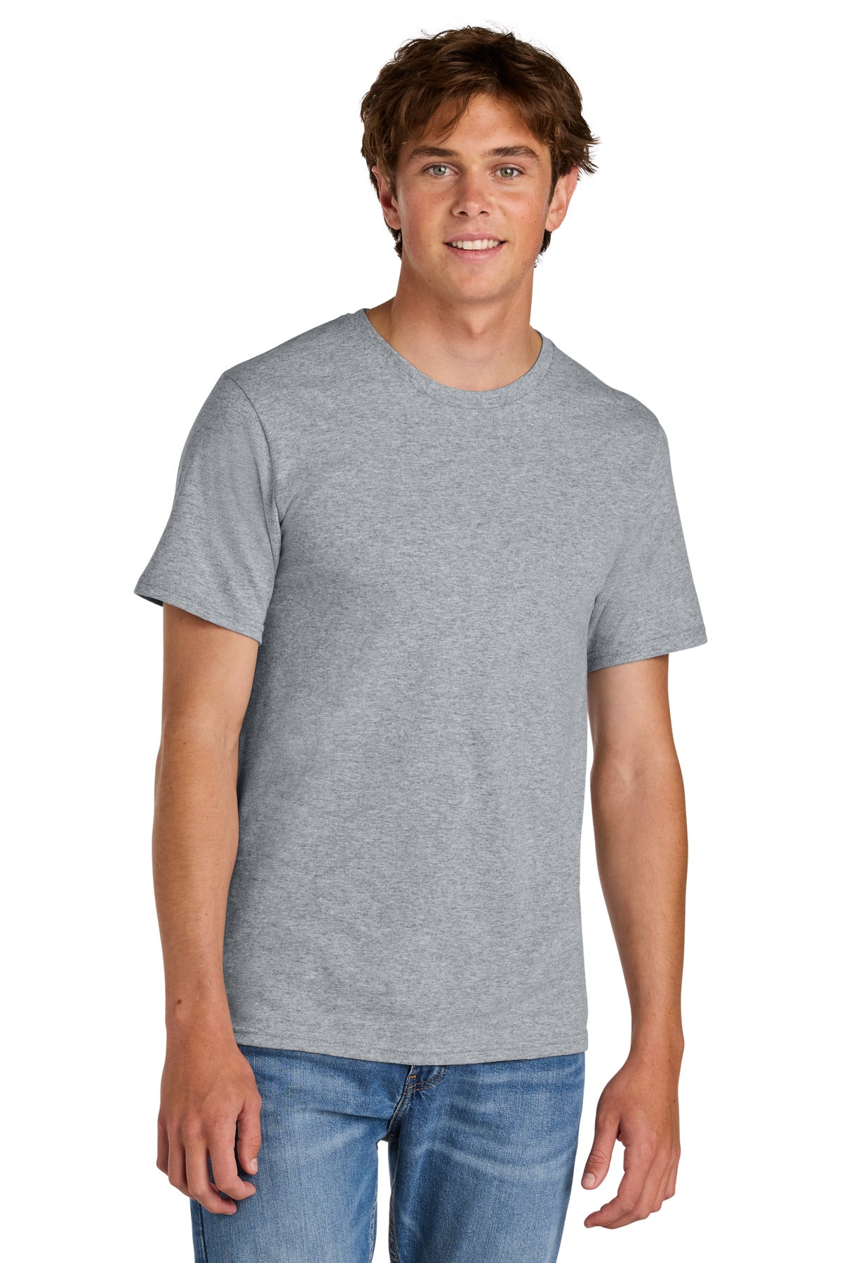 Custom logo Port & Co® Easy Cotton Tee PC43 in Athletic Heather
