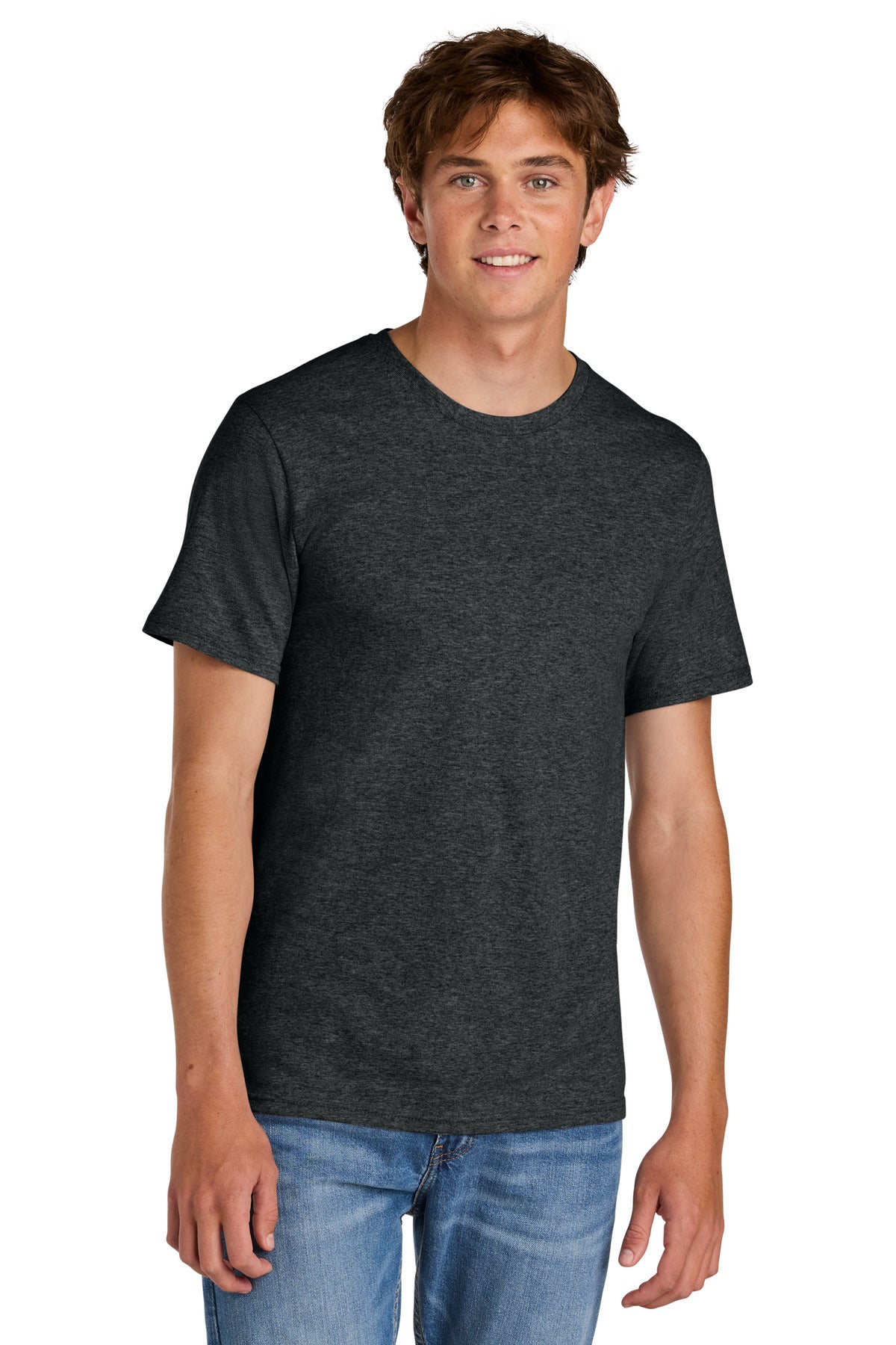 Custom logo Port & Co® Easy Cotton Tee PC43 in Black Heather