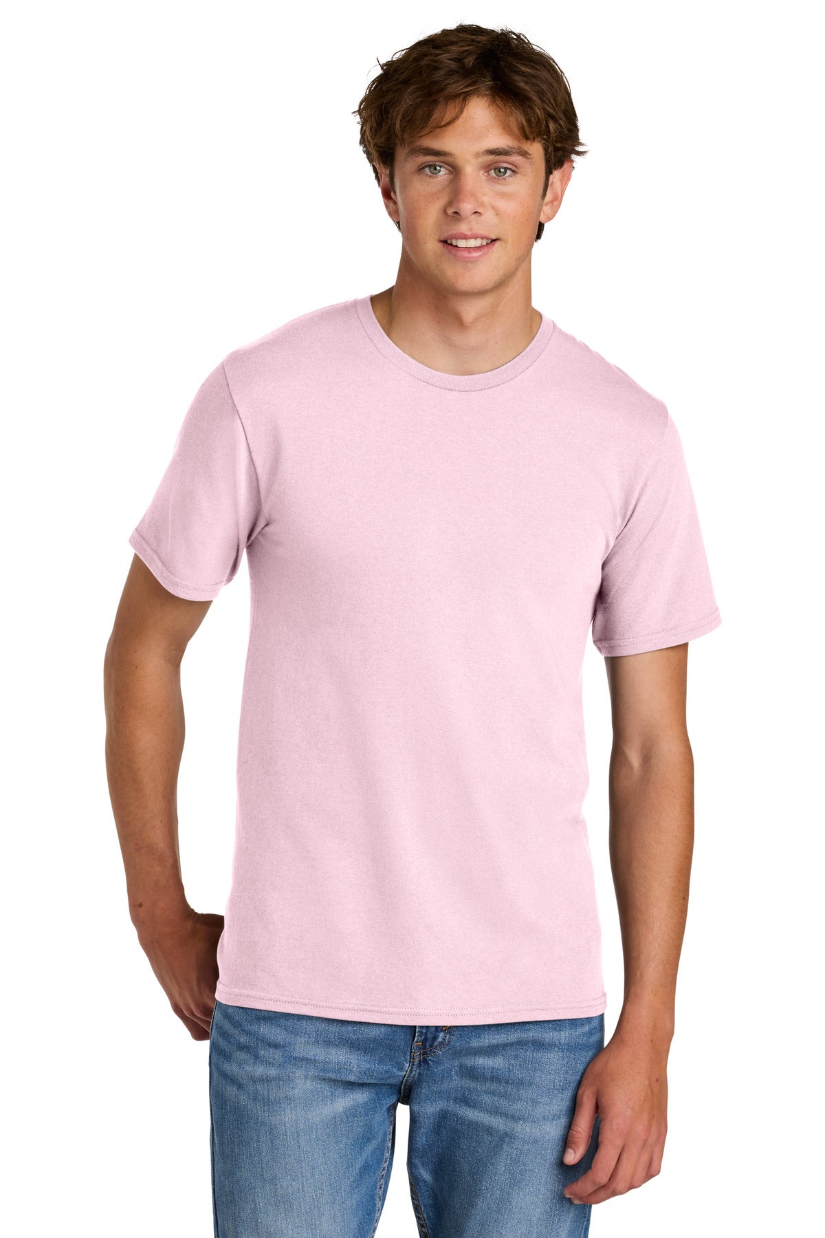 Custom logo Port & Co® Easy Cotton Tee PC43 in Cherry Blossom