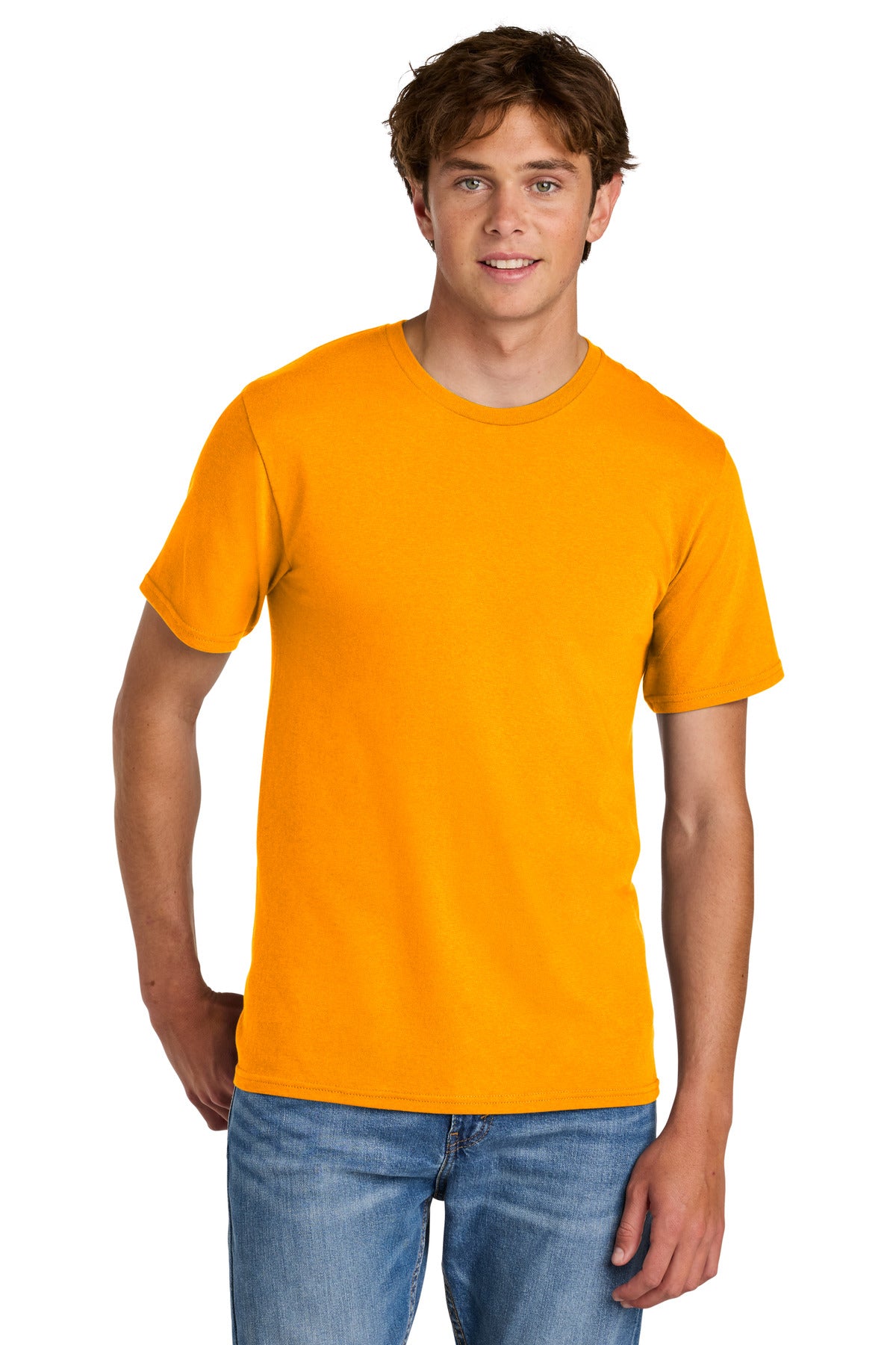 Custom logo Port & Co® Easy Cotton Tee PC43 in Gold