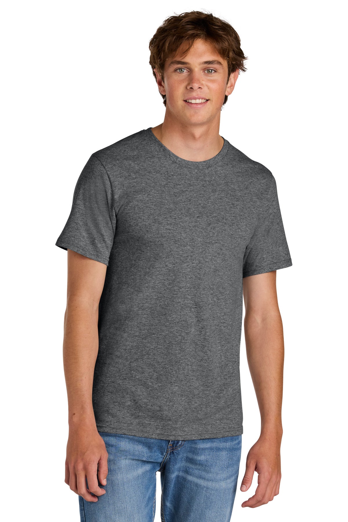 Custom logo Port & Co® Easy Cotton Tee PC43 in Graphite Heather