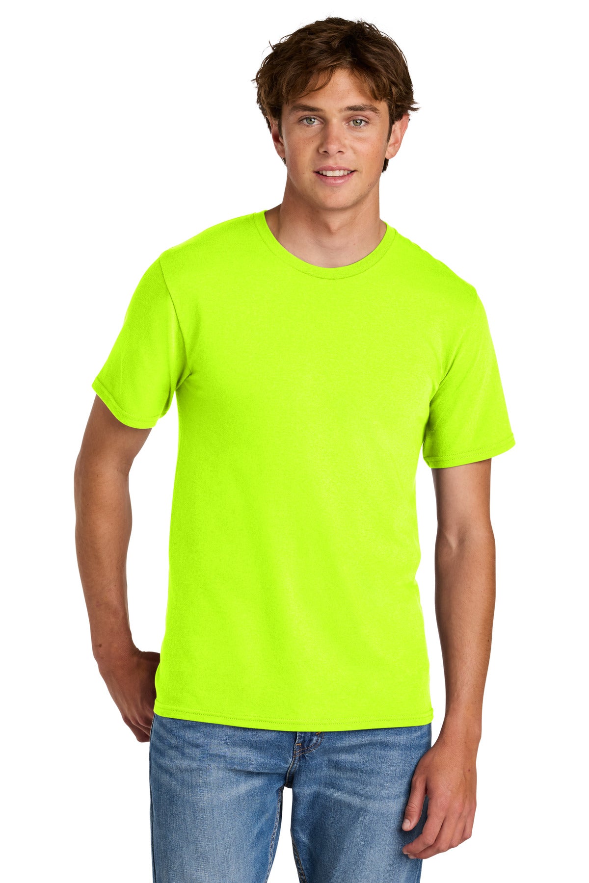 Custom logo Port & Co® Easy Cotton Tee PC43 in S. Green